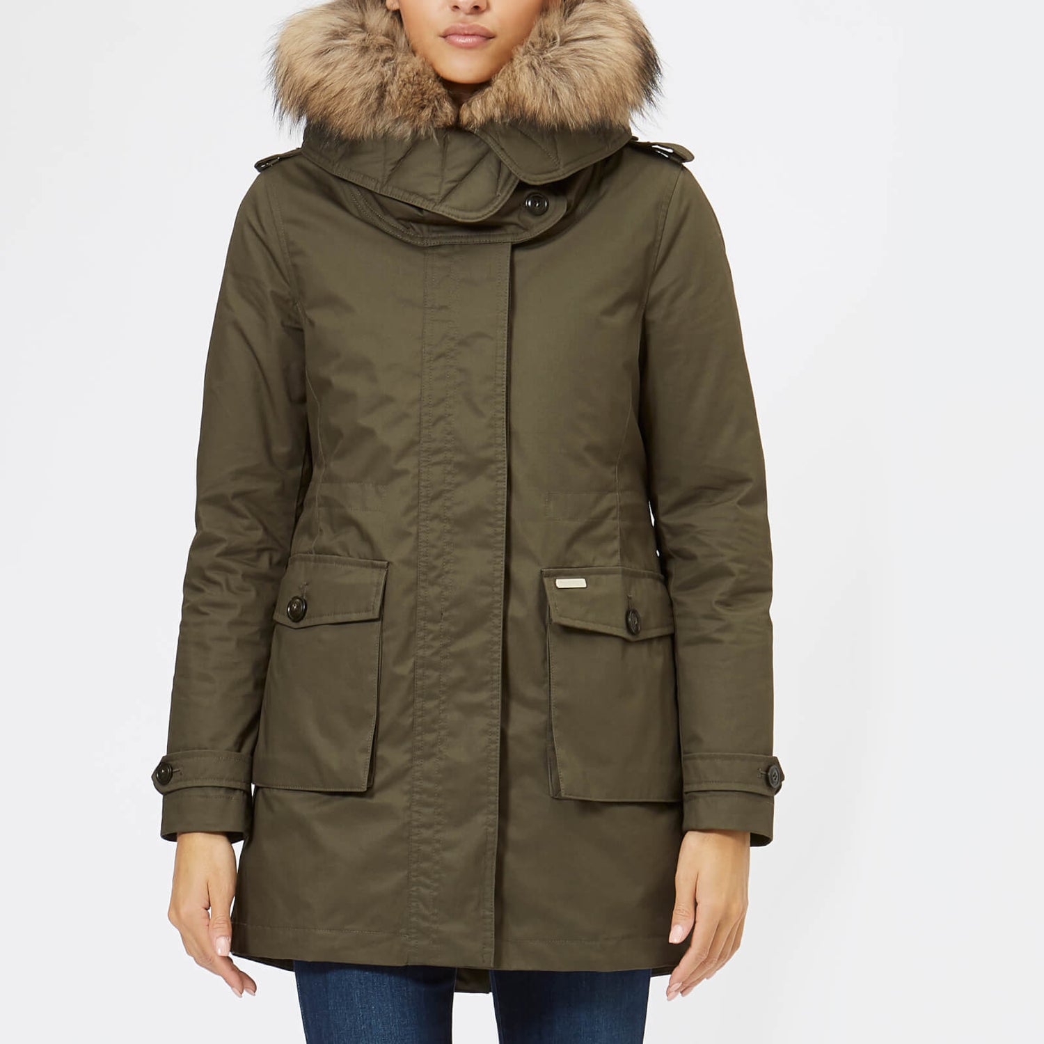 Woolrich Women's Scarlett Parka - Military Olive - Free UK Delivery ...