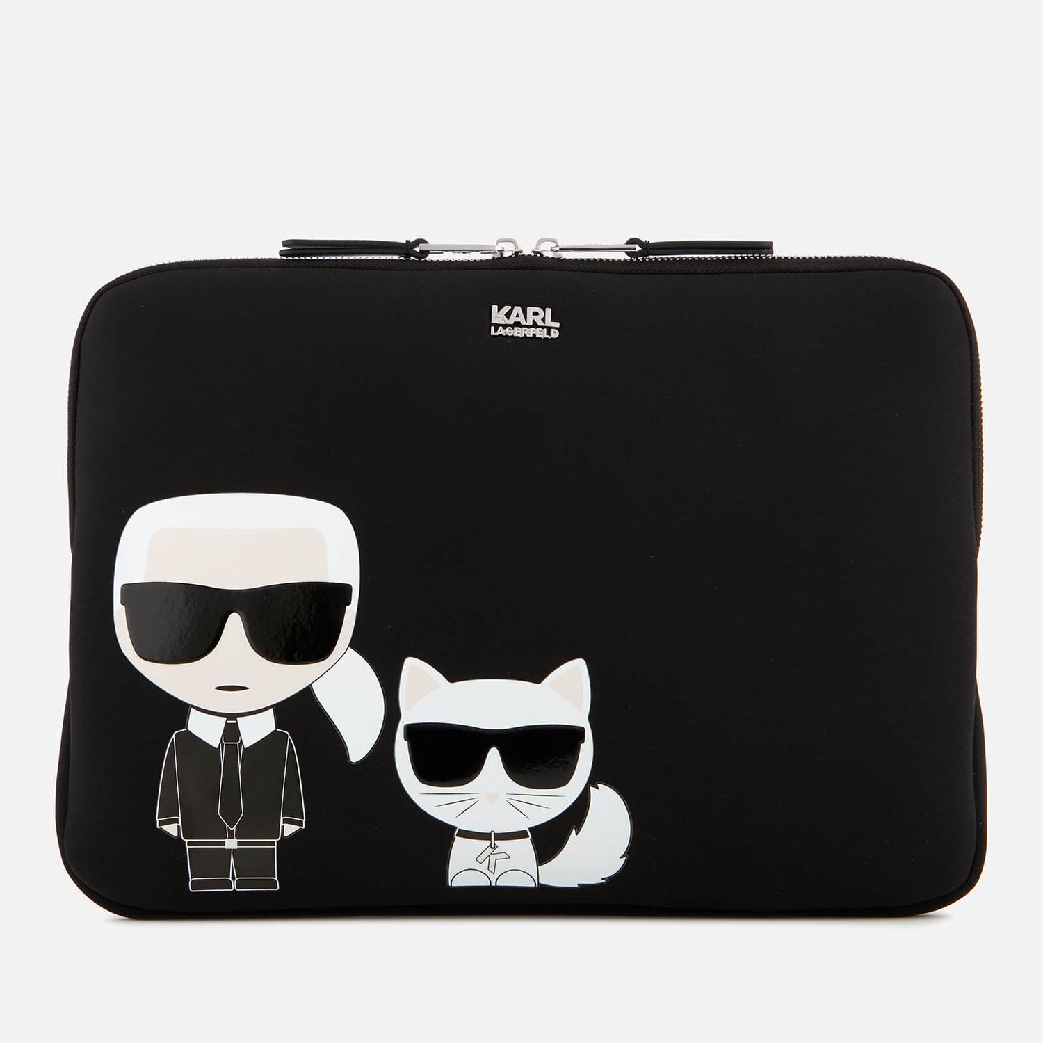 Karl Lagerfeld Women's K/Ikonik Laptop Sleeve with Strap - Black