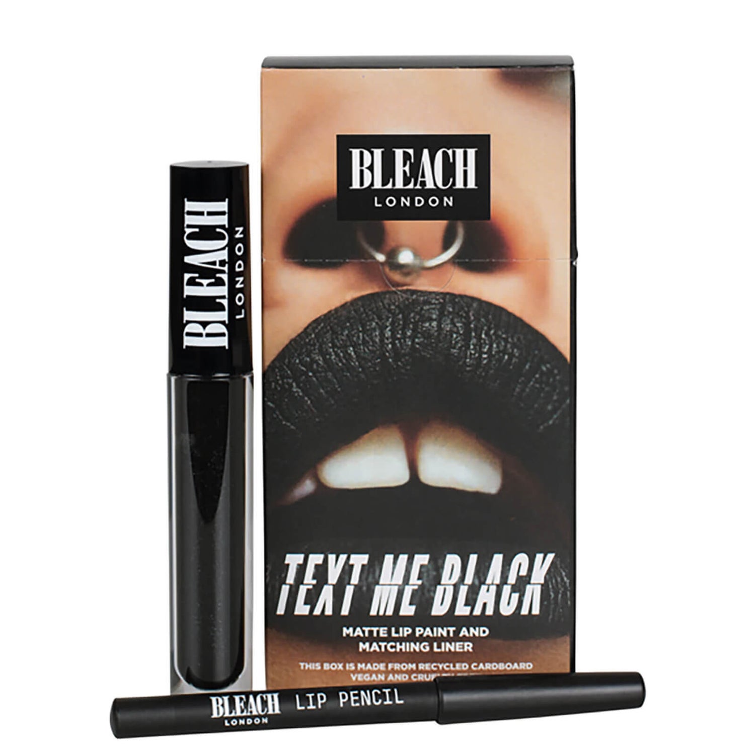 BLEACH LONDON Lip Kit Text Me Black LOOKFANTASTIC