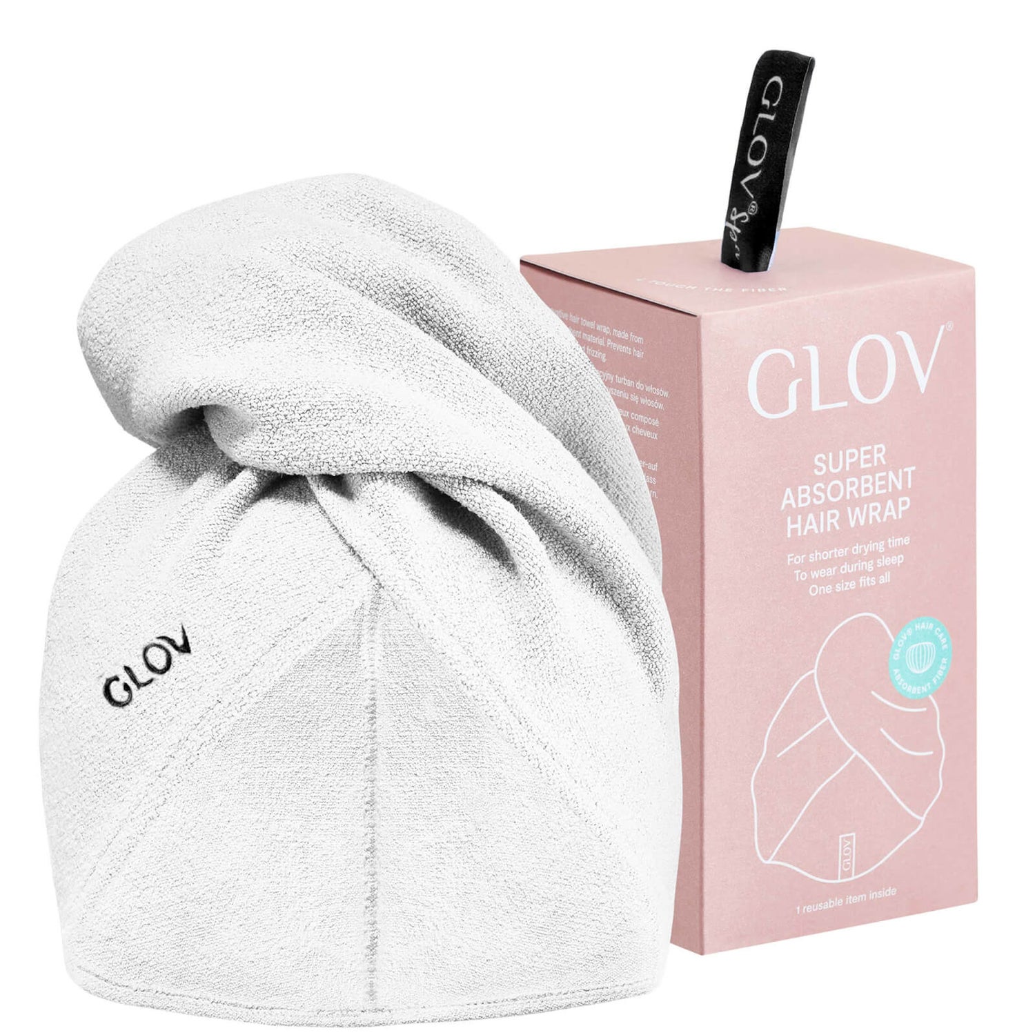 GLOV® UltraAbsorbent Hair Towel Wrap Original White LOOKFANTASTIC