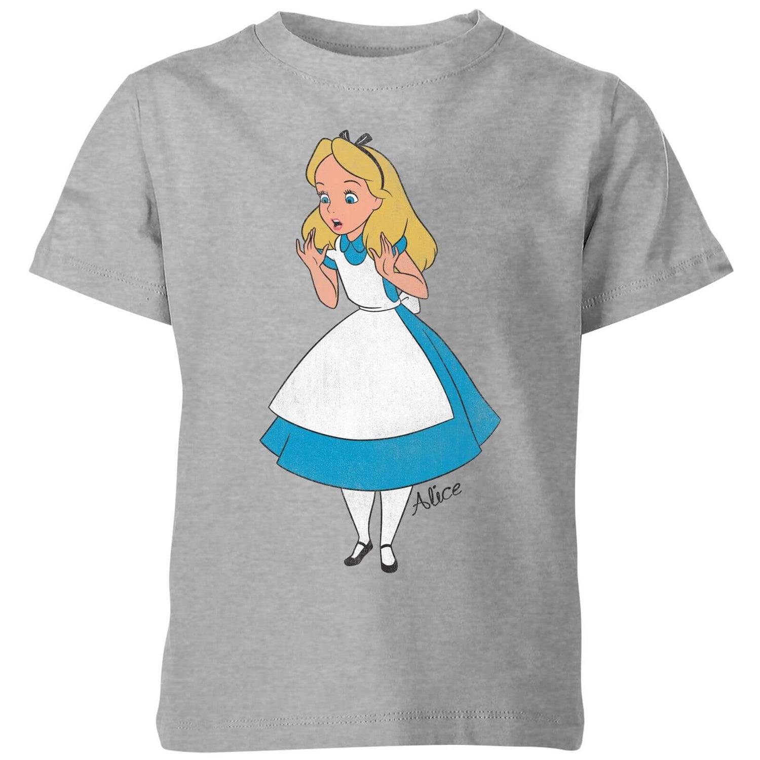 In Surprised Alice Kids\' Zavvi Alice Disney - Wonderland UK - Clothing Grey T-Shirt