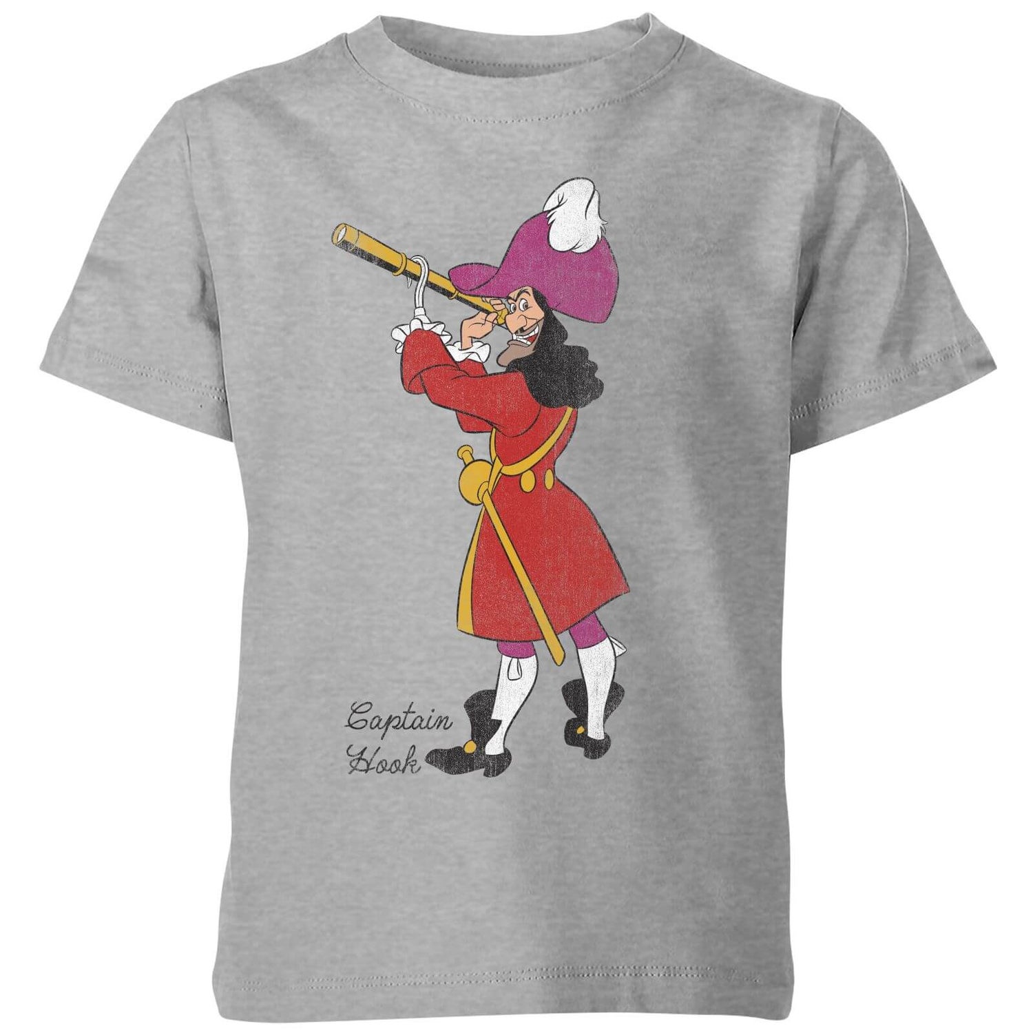 Disney Peter Pan Captain Hook Classic Kids' T-Shirt - Grey - 7-8 Years