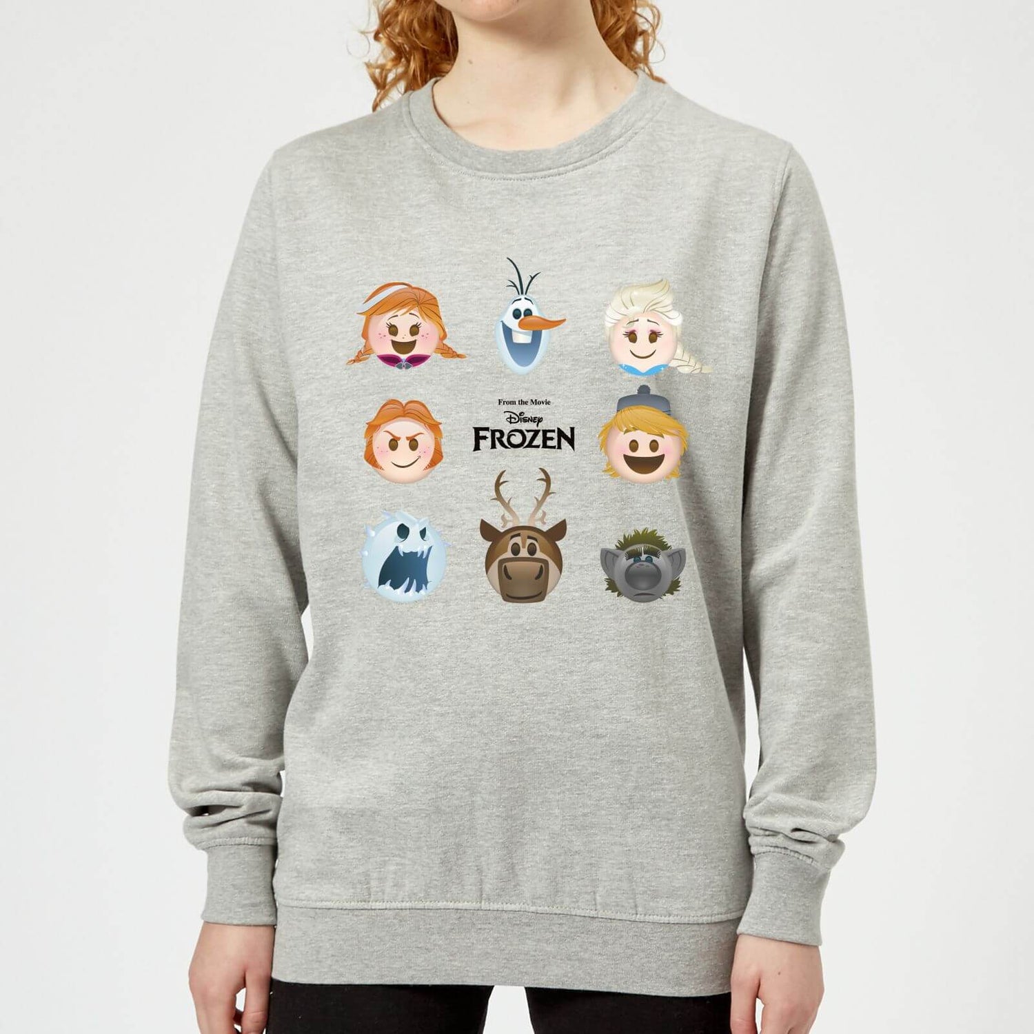 Disney Frozen Emoji Heads Women s Sweatshirt Grey Clothing Zavvi Ireland