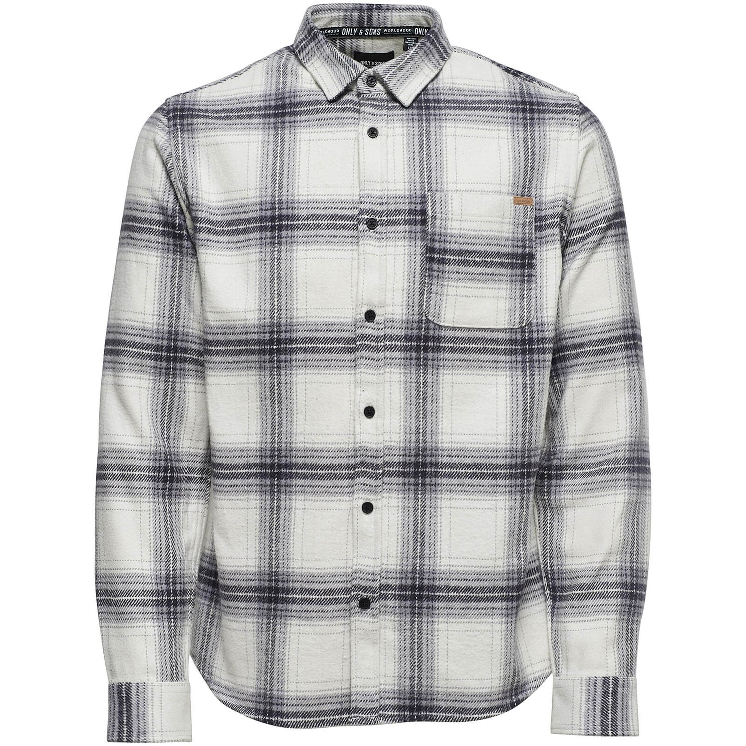 Only Sons Men s Oconnor Heavy Brushed Check Shirt Cloud Dancer