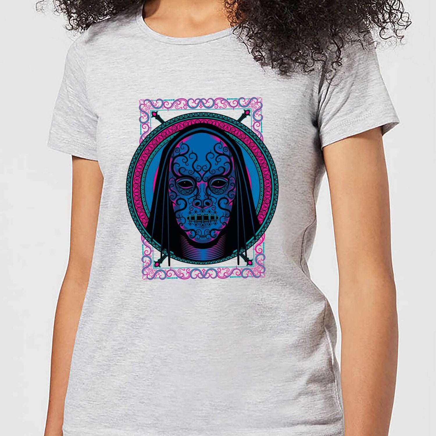 Harry Potter Neon Death Eater Mask Women s T Shirt Grey Clothing Zavvi Ireland