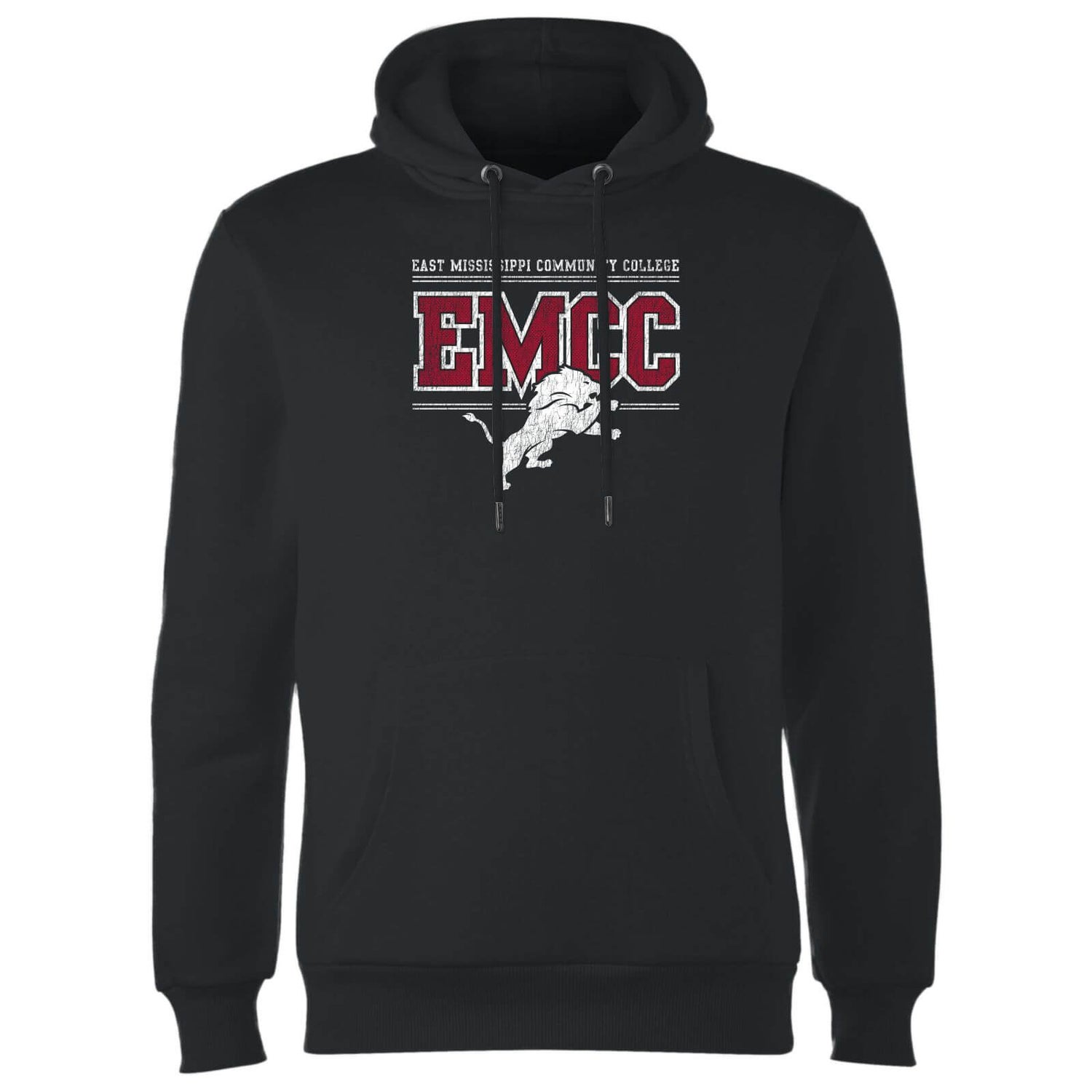 East Mississippi Community College Distressed Lion Hoodie Black S
