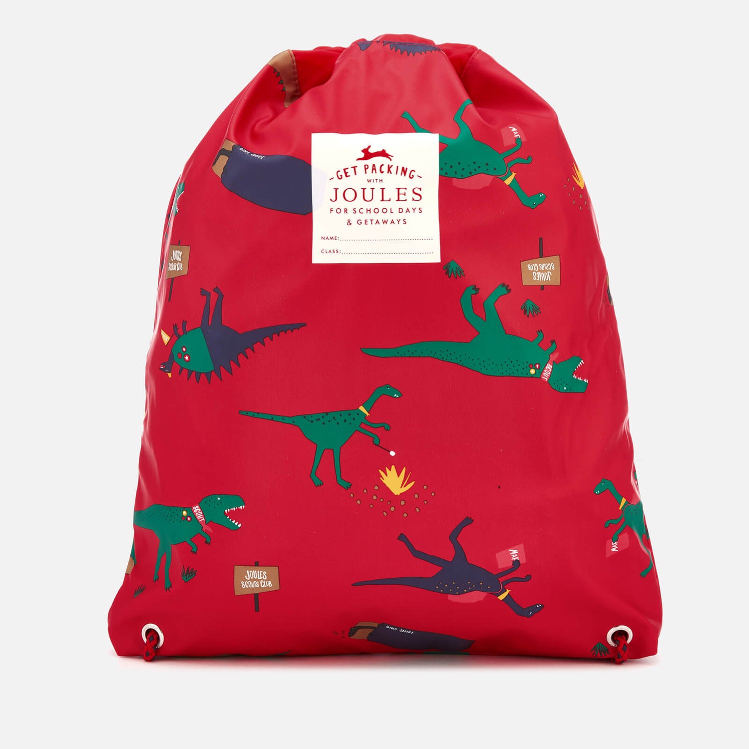 Joules Rubber Drawstring Bag Red Dinosaur Cheap and stylish Loving