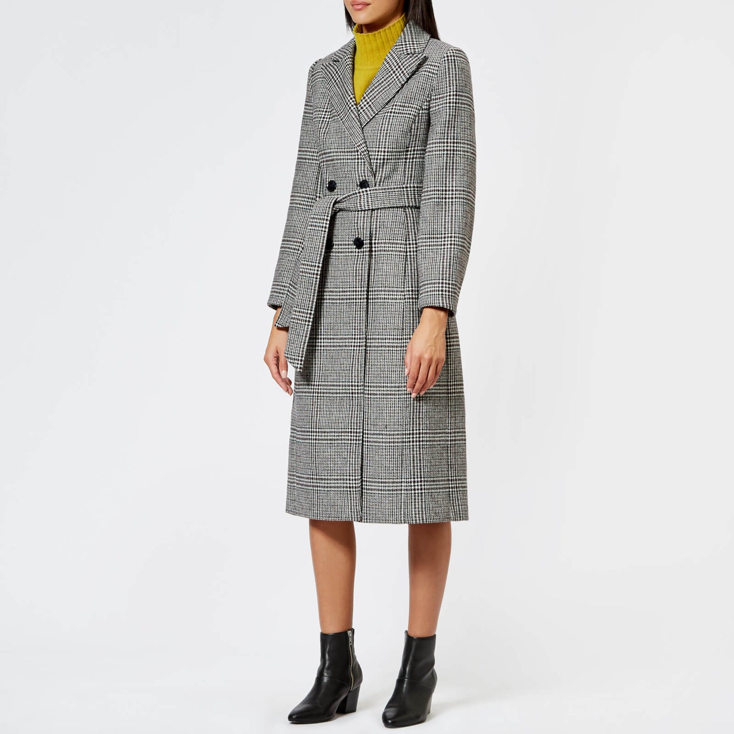 Whistles penelope belted check coat hotsell