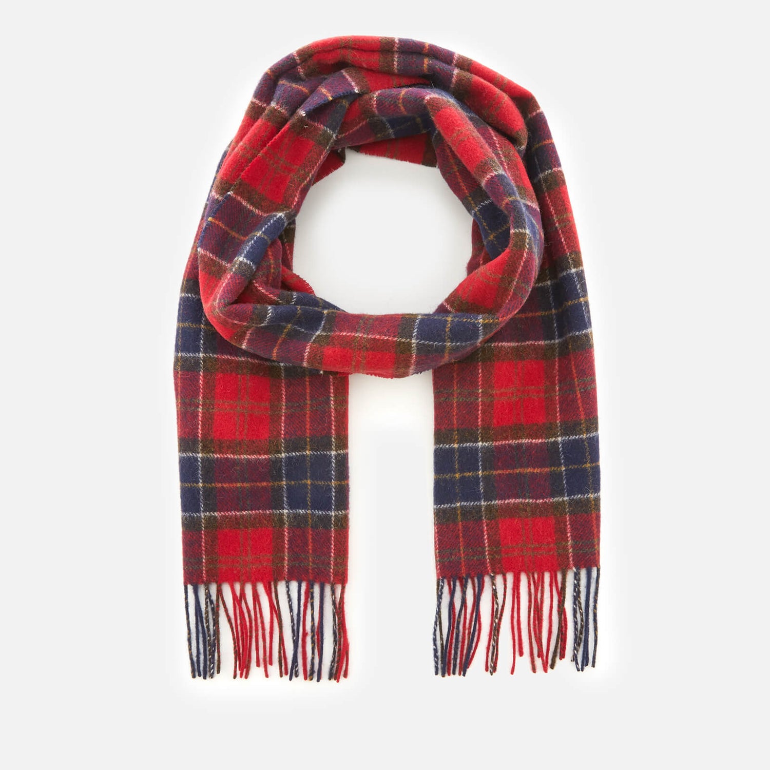 Barbour Men's Tartan Lambswool Scarf - Red - Free UK Delivery Available