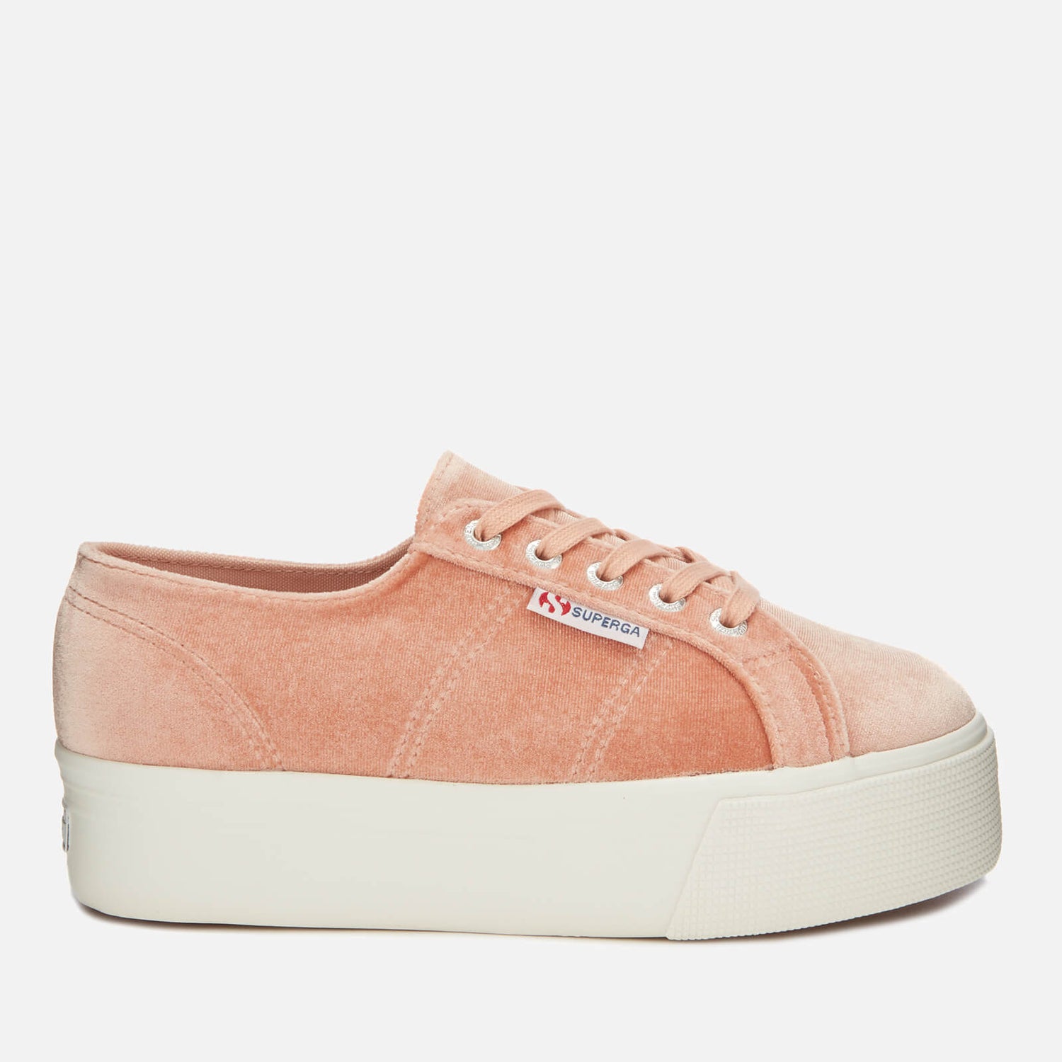 Superga Women s 2790 Velvet Chenille Flatform Trainers Pink