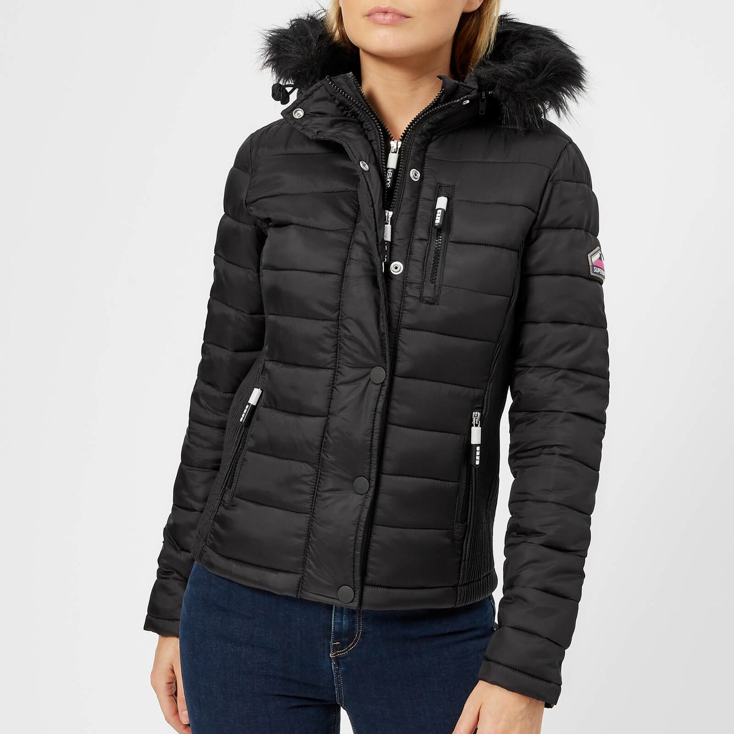 Niet essentieel Productiecentrum omdraaien Superdry Women's Fuji Slim Double Zip Hooded Jacket - Black | TheHut.de