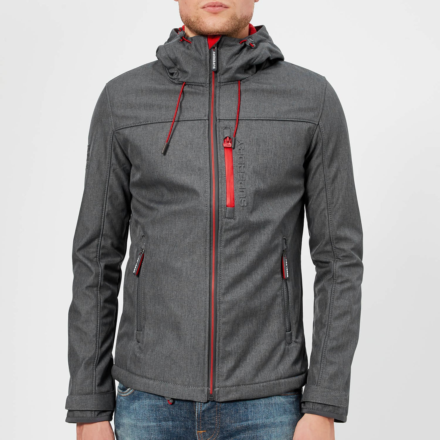 Superdry Men s Windtrekker Jacket Graphite Marl Red TheHut