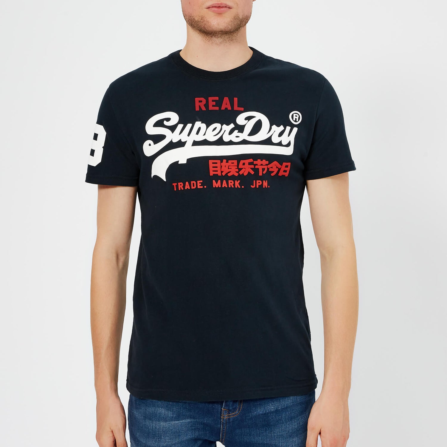 Superdry Mens Vintage Logo Tri T-Shirt Eclipse Navy Size L