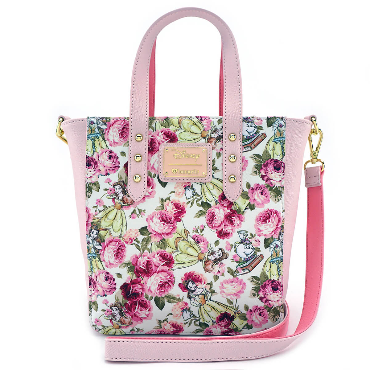 Loungefly Disney Beauty and the Beast Character Floral AOP Tote