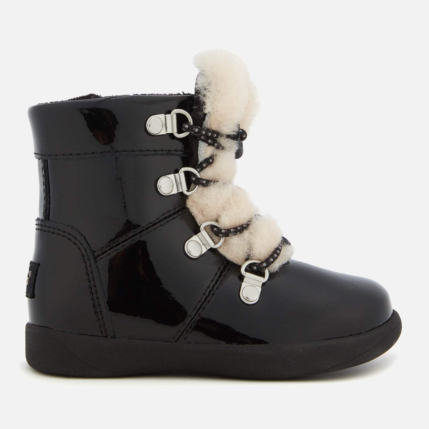 UGG Toddler's Ager Patent Leather Hiking Style Boots Black