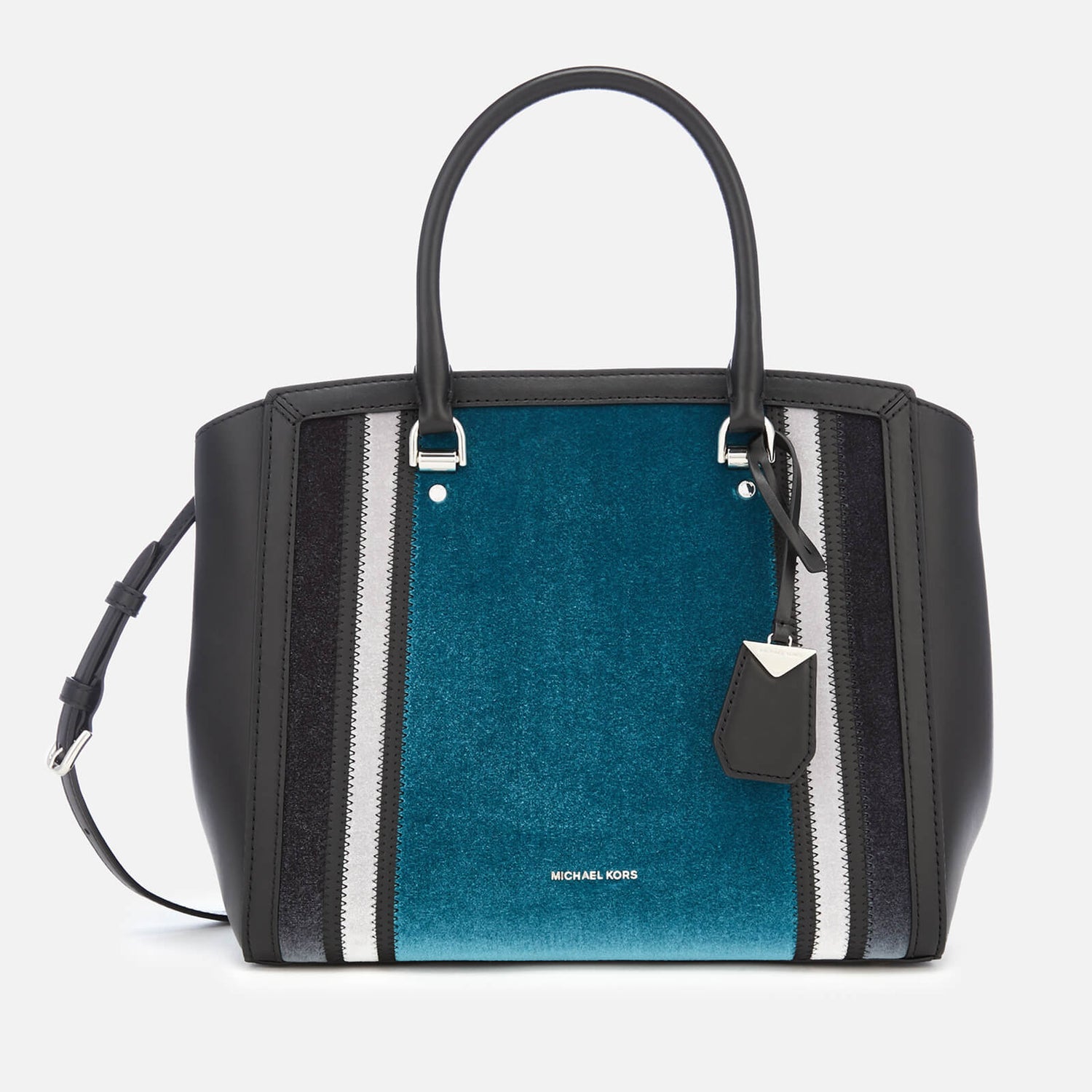 MICHAEL MICHAEL KORS Women s Benning Large Satchel Teal Charcoal Black