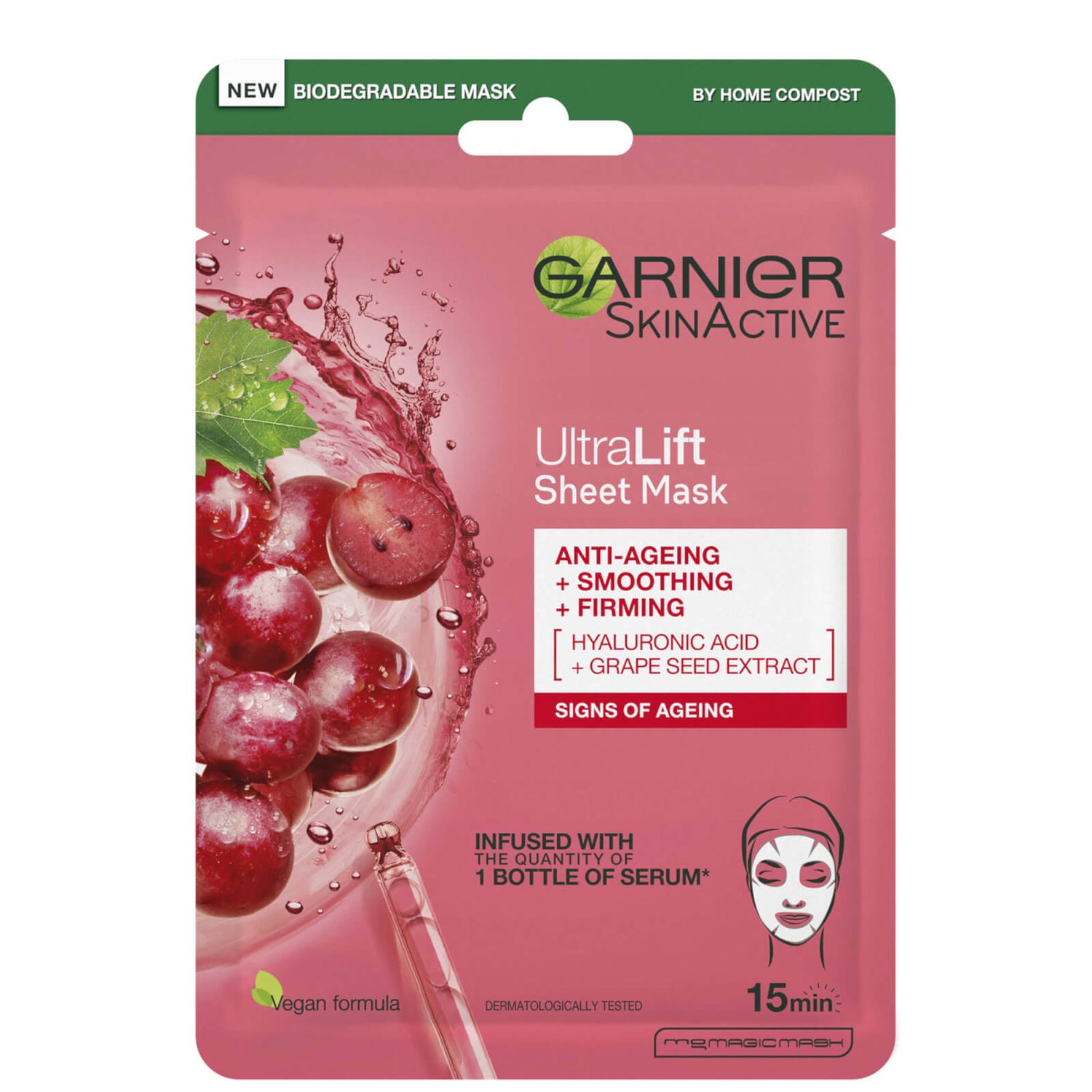 Garnier Ultralift Anti Ageing Radiance Boosting Face Sheet Mask 32g ...