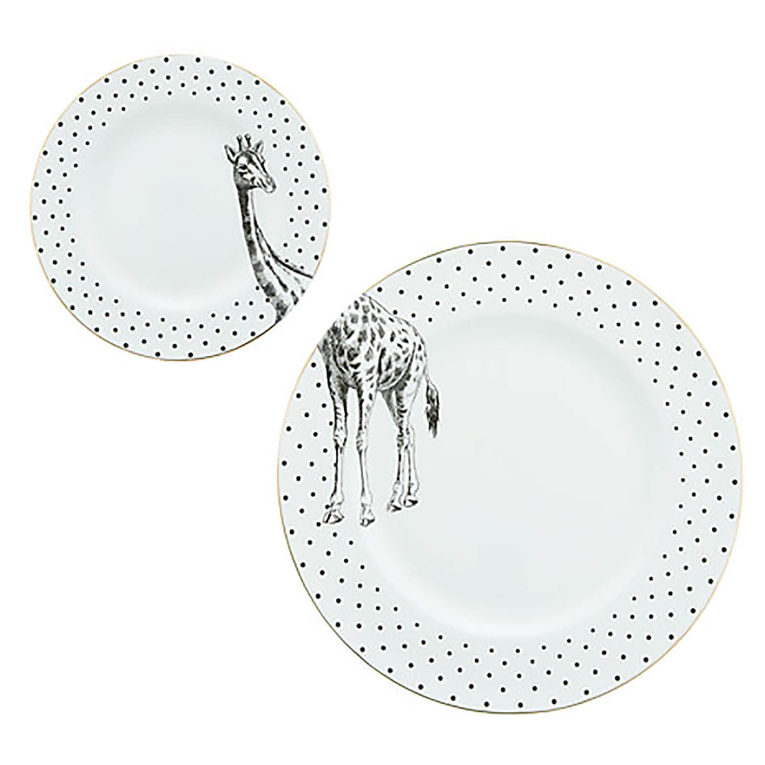 Yvonne Ellen Giraffe Plates - White (Set of 2)