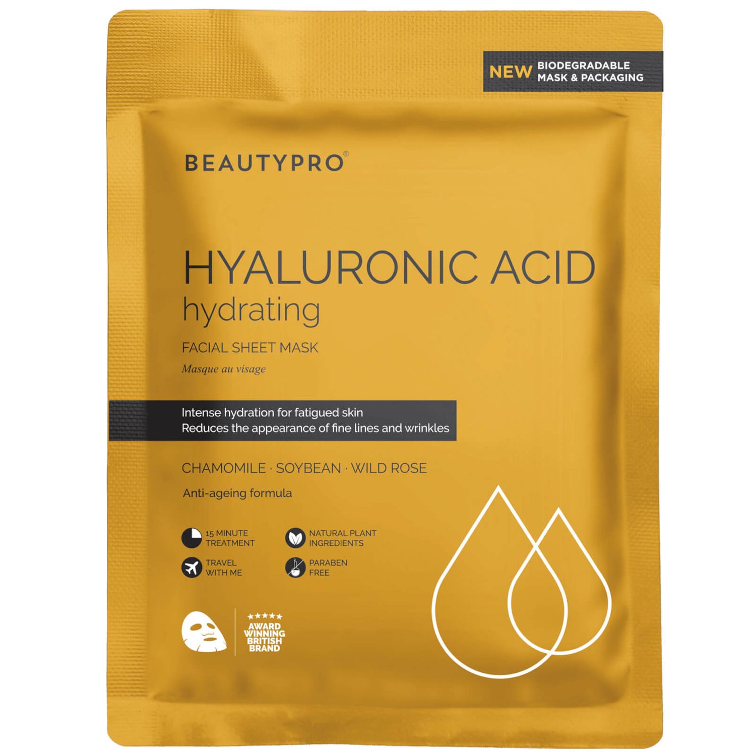 BEAUTYPRO Hyaluronic Acid Hydrating Facial Sheet Mask Lookfantastic UAE