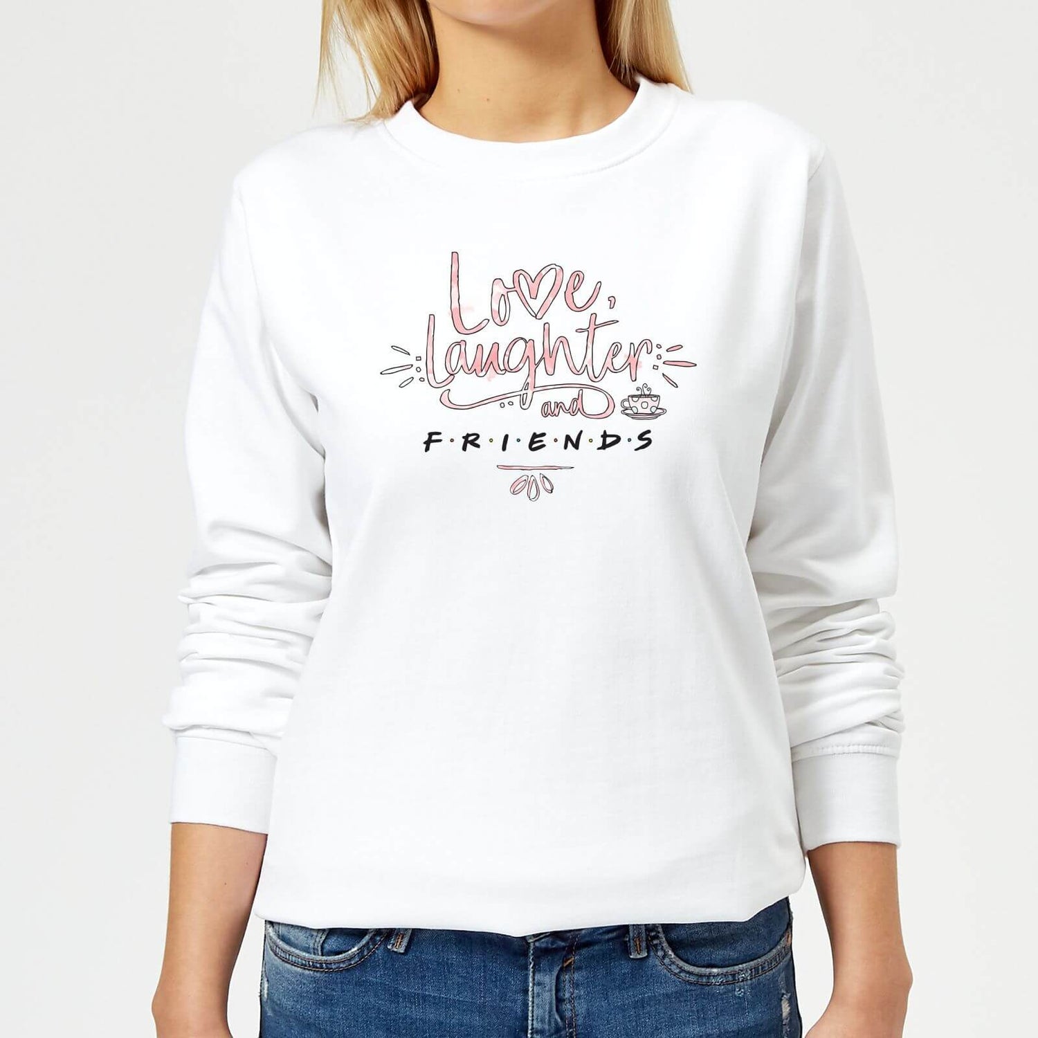 Friends Love Laughter Women s Sweatshirt White S