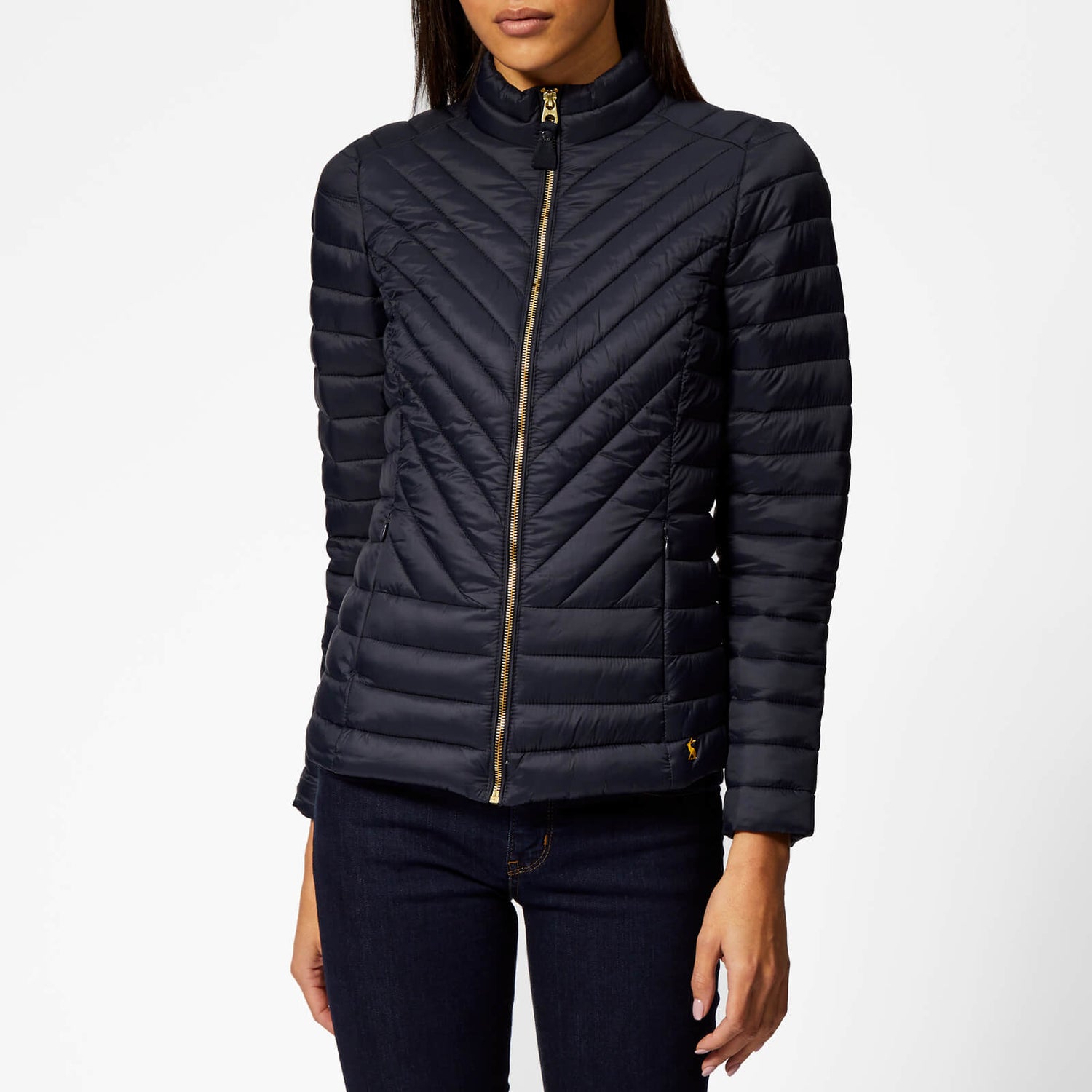 Joules Women s Elodie Chevron Quilted Jacket Marine Navy TheHut