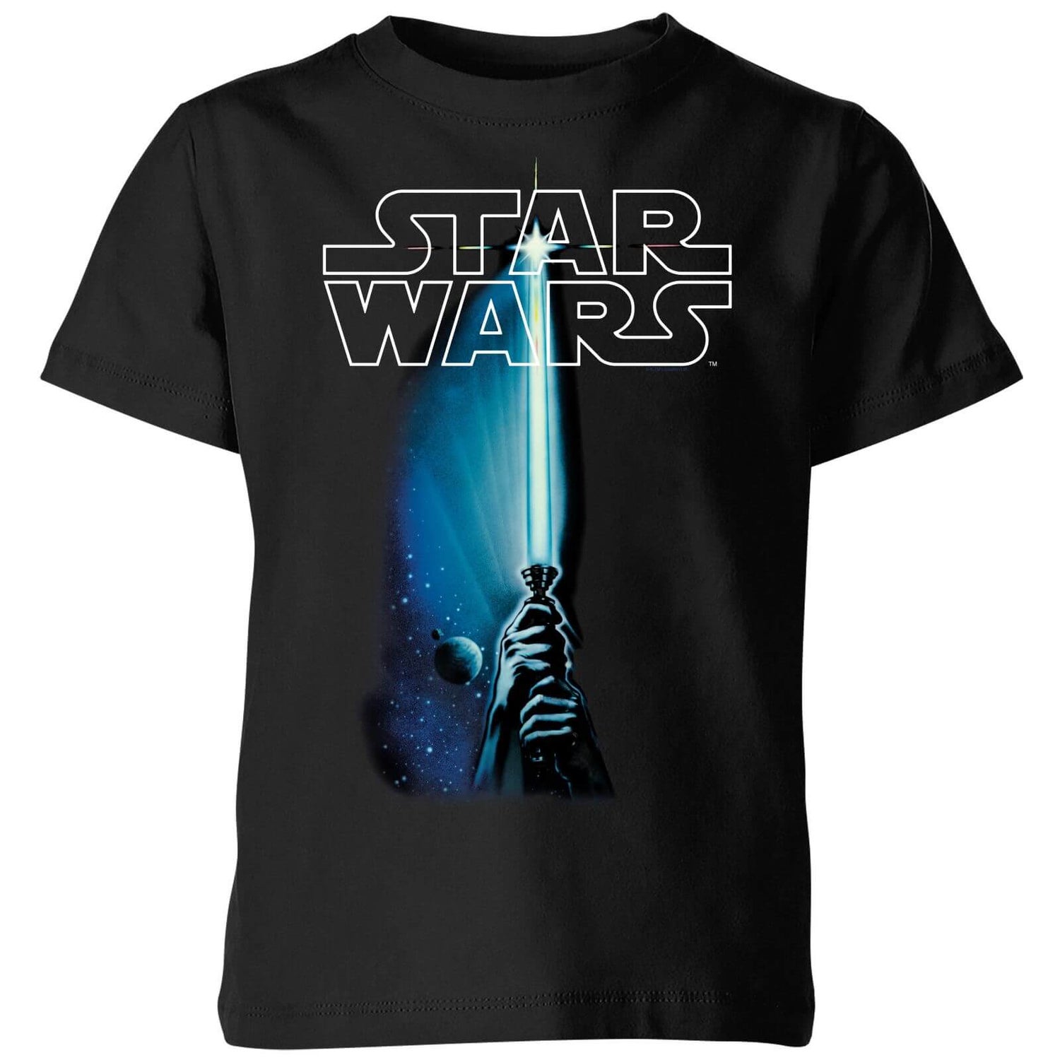 Plakater Uretfærdig Den fremmede Star Wars Lightsaber Kids' T-Shirt - Black | My Geek Box US