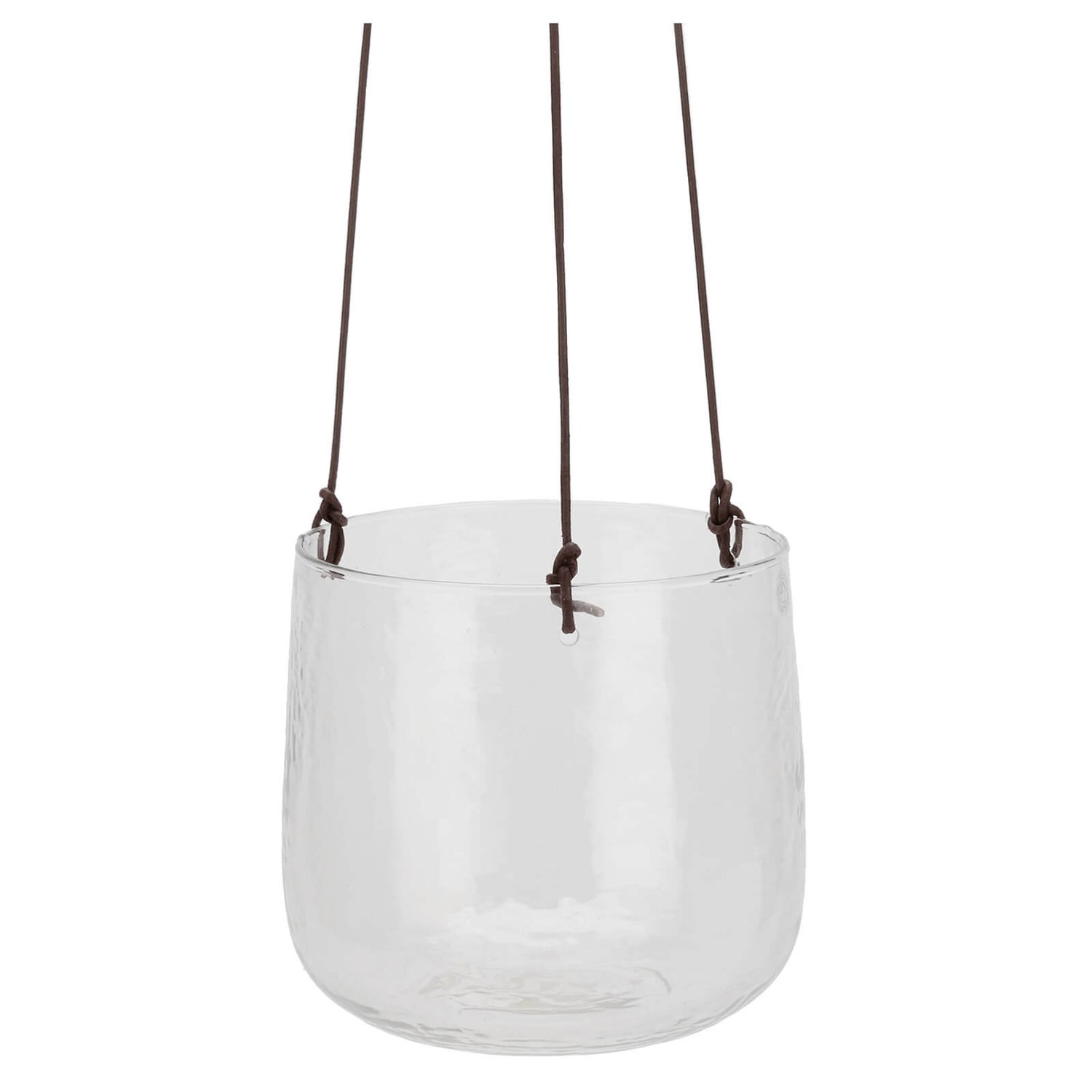 Nkuku Viri Hanging Planter - Clear Hammered Glass - Large | TheHut.com