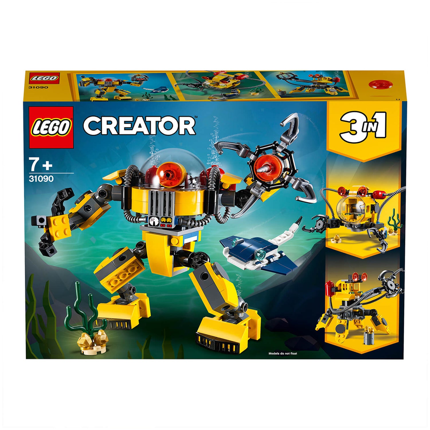 LEGO Creator 3in1 Underwater Robot Building Set (31090) Toys Zavvi UK