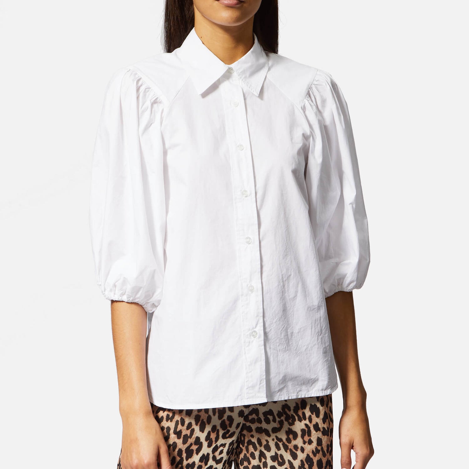 Ganni Women's Olayan Shirt - Bright White