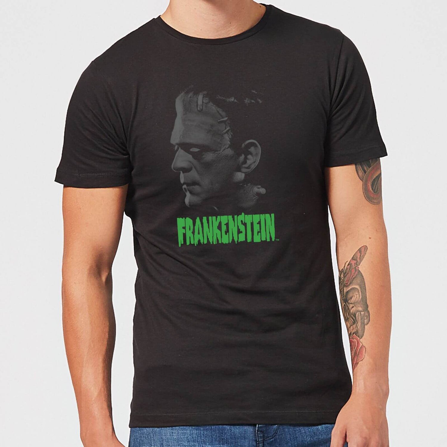 T-Shirt Homme Frankenstein (Tons Gris) - Universal Monsters - Noir