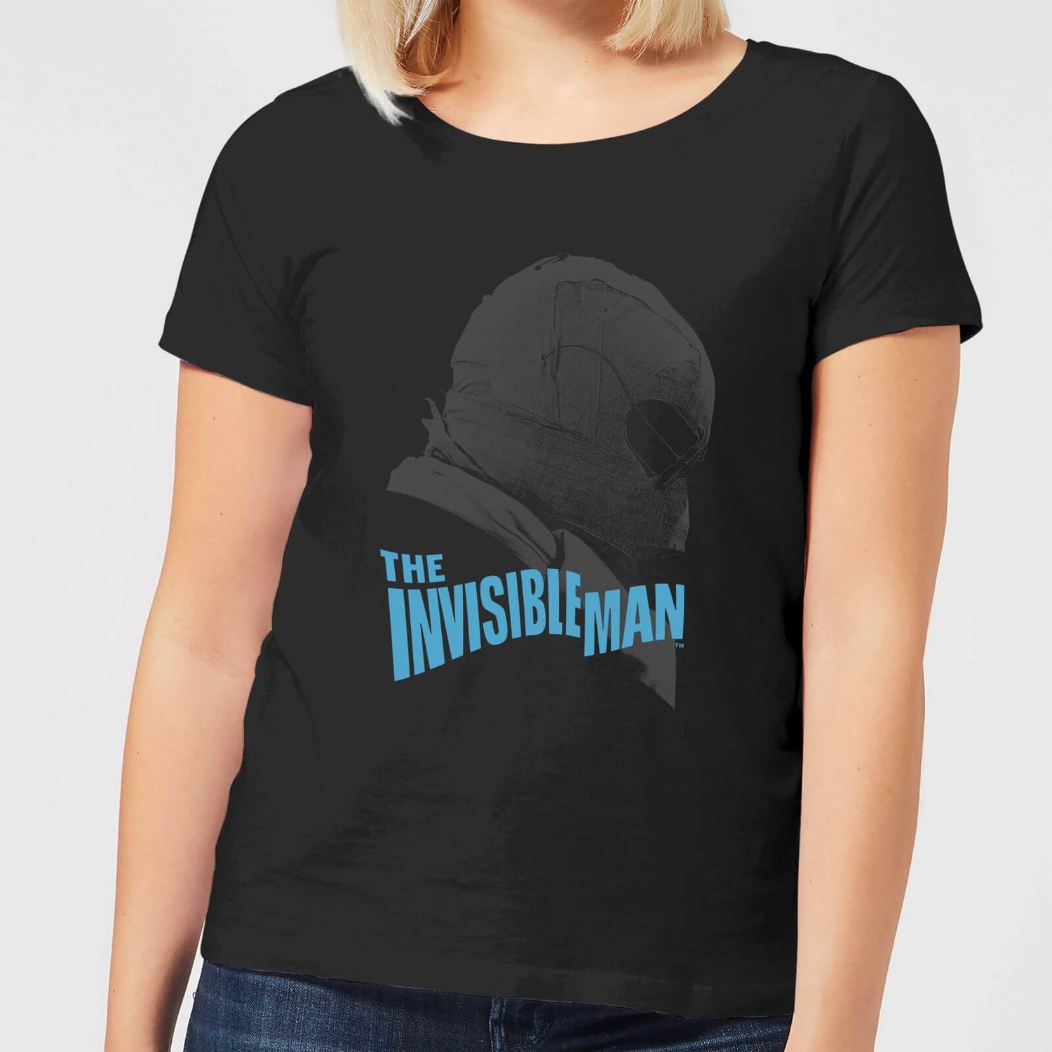 Universal Monsters The Invisible Man Greyscale Women's T-Shirt - Black