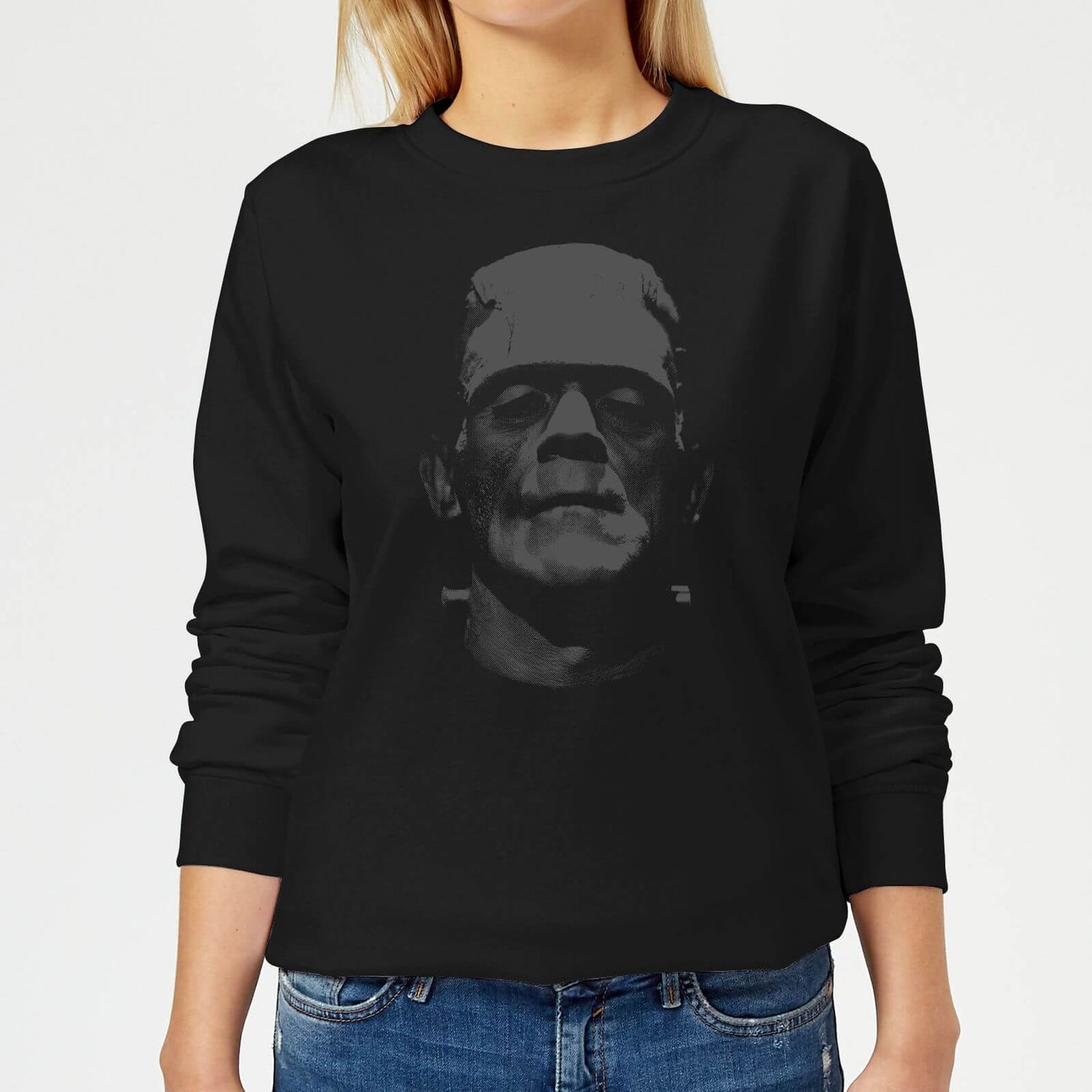 Universal Monsters Frankenstein Black and White Women's Sweatshirt - Black