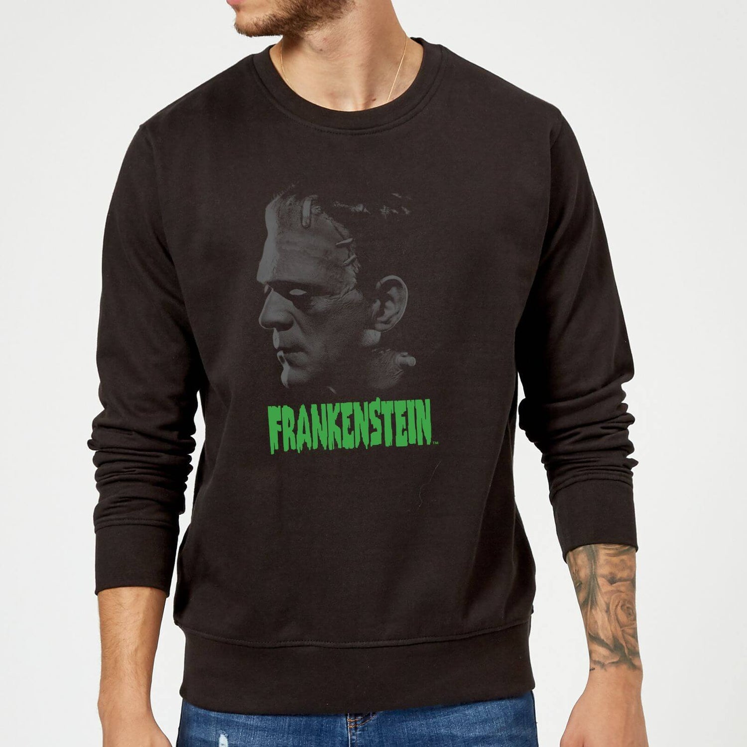 Universal Monsters Frankenstein Greyscale Sweatshirt - Black