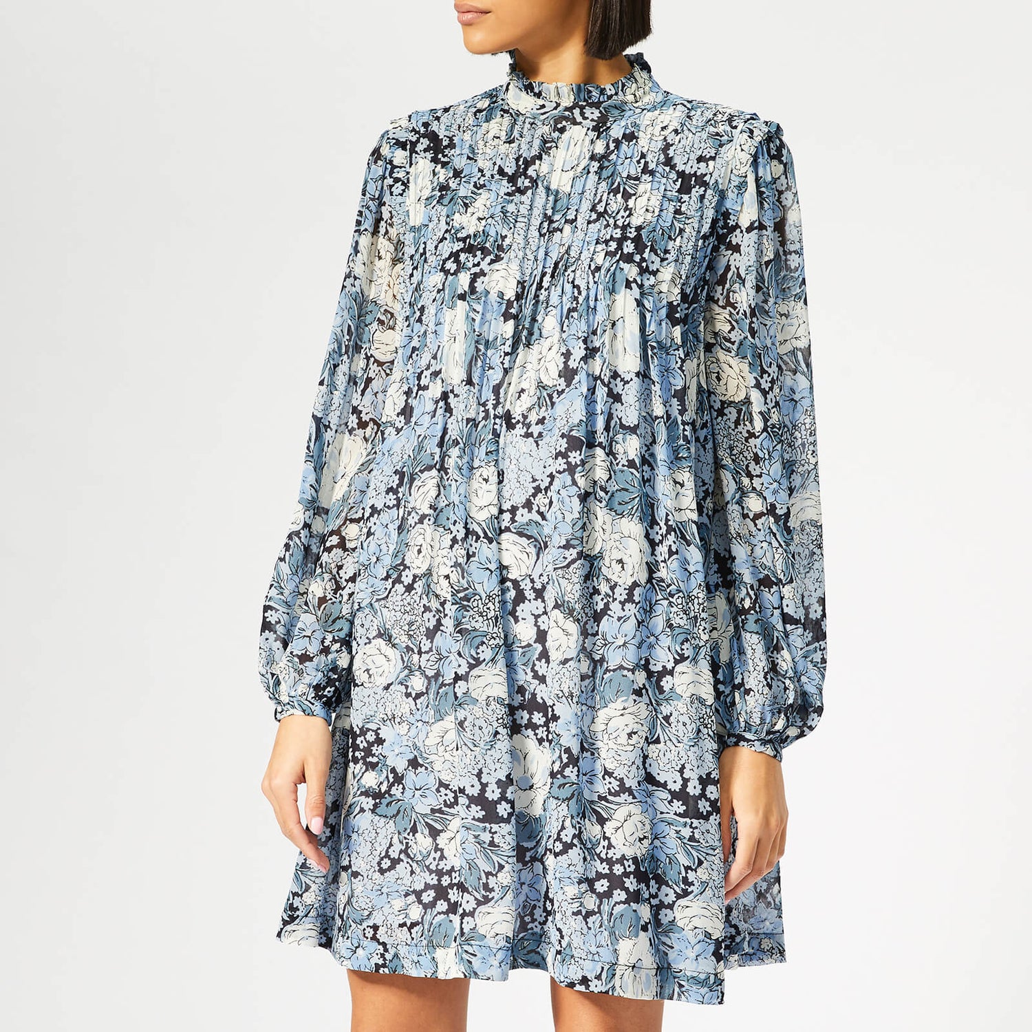 ganni elm floral dress