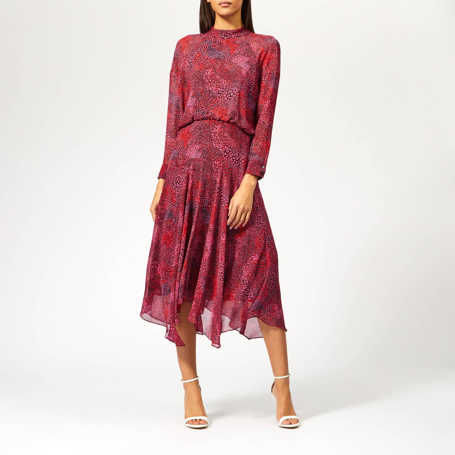 Whistles Women s Abstract Animal Carlotta Dress Pink Multi