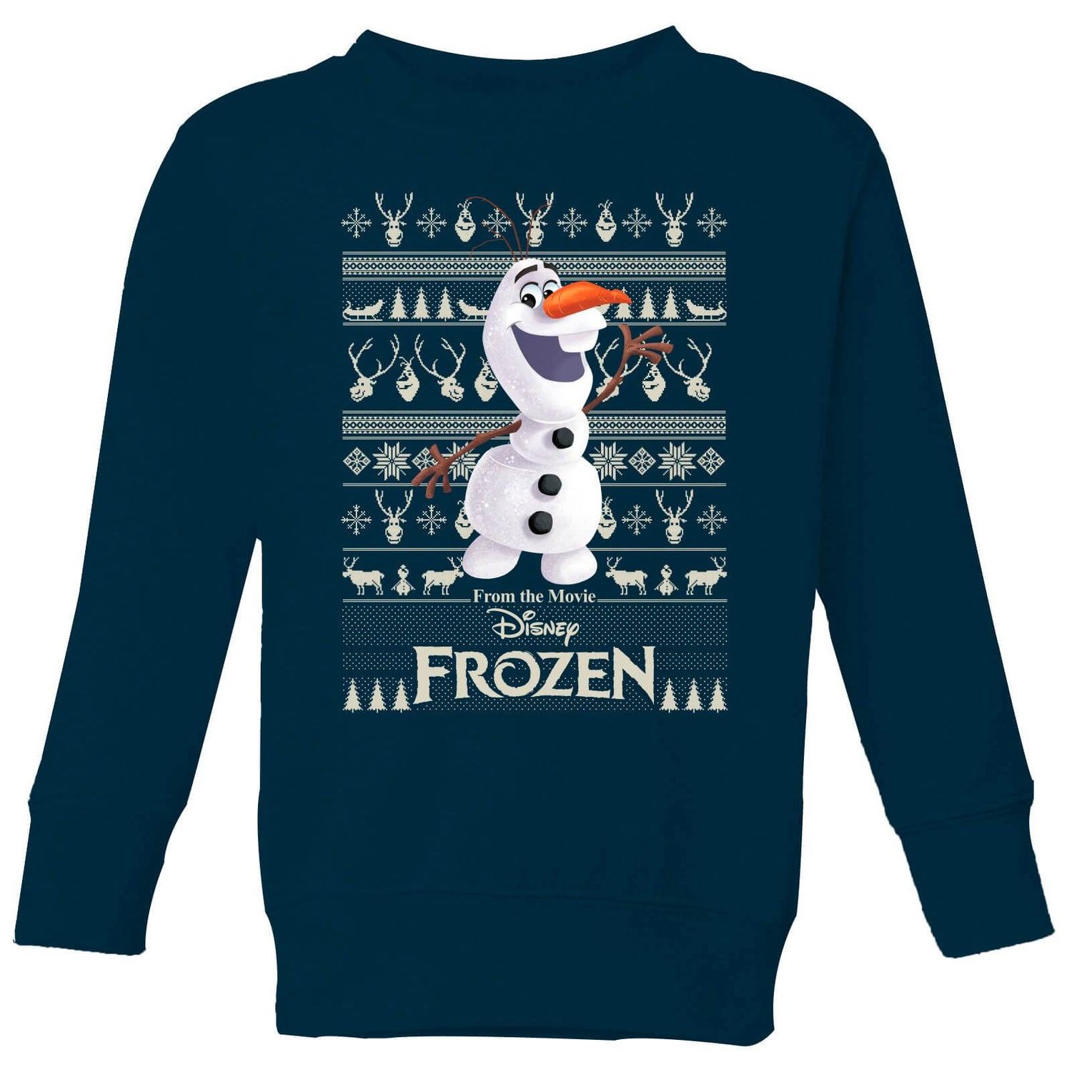 Incubus Zeggen vochtigheid Disney Frozen Olaf Kids Christmas Jumper - Navy
