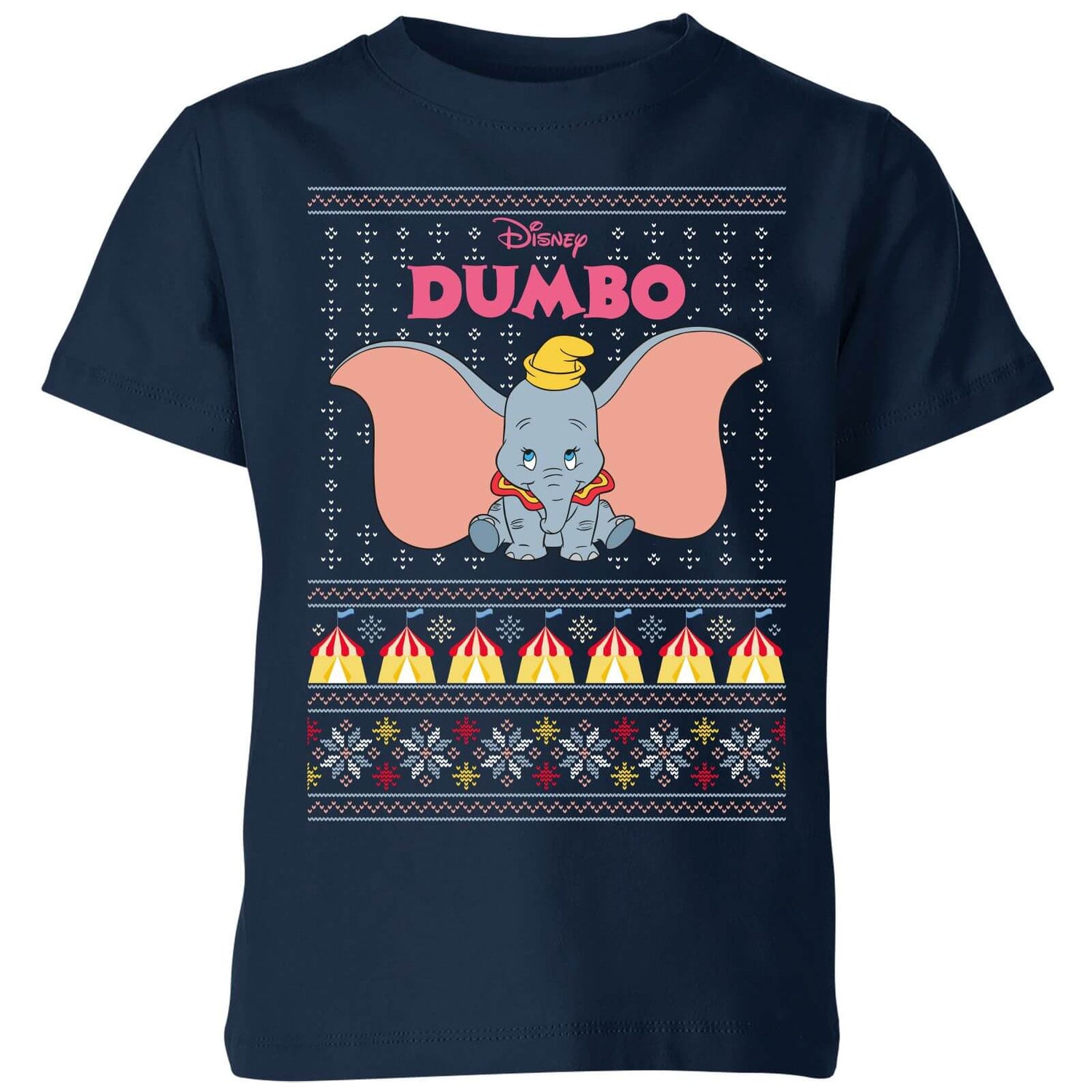 Disney Classic Dumbo Kids Christmas T Shirt Navy Clothing Zavvi UK