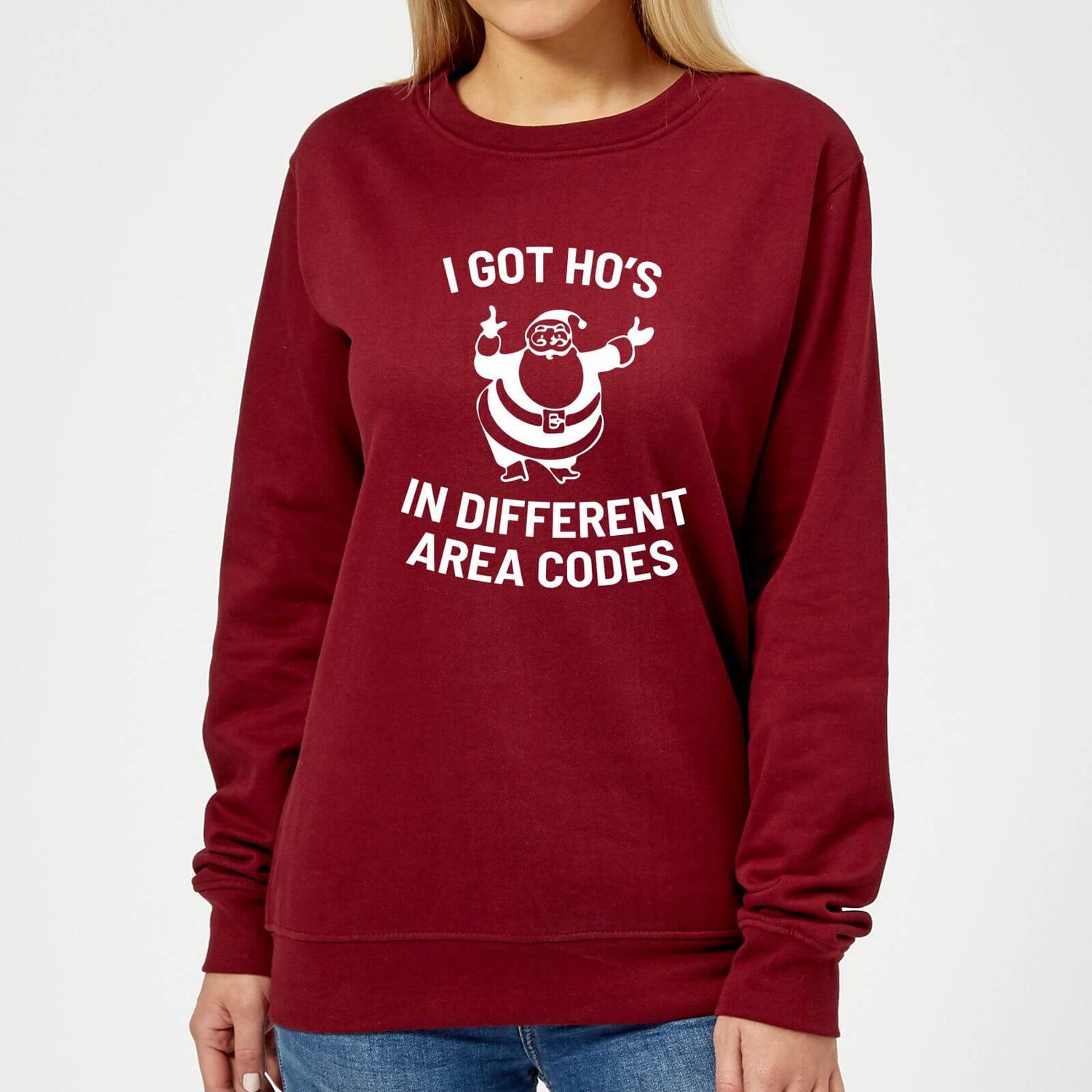 I Got Ho's In Different Area Codes Women's Christmas Sweatshirt - Burgundy  Clothing - Zavvi (日本)