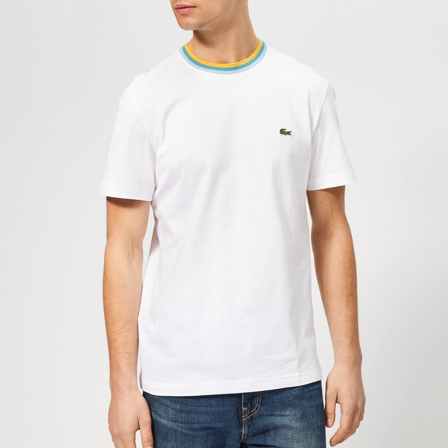 Lacoste Men's Contrast Collar TShirt White