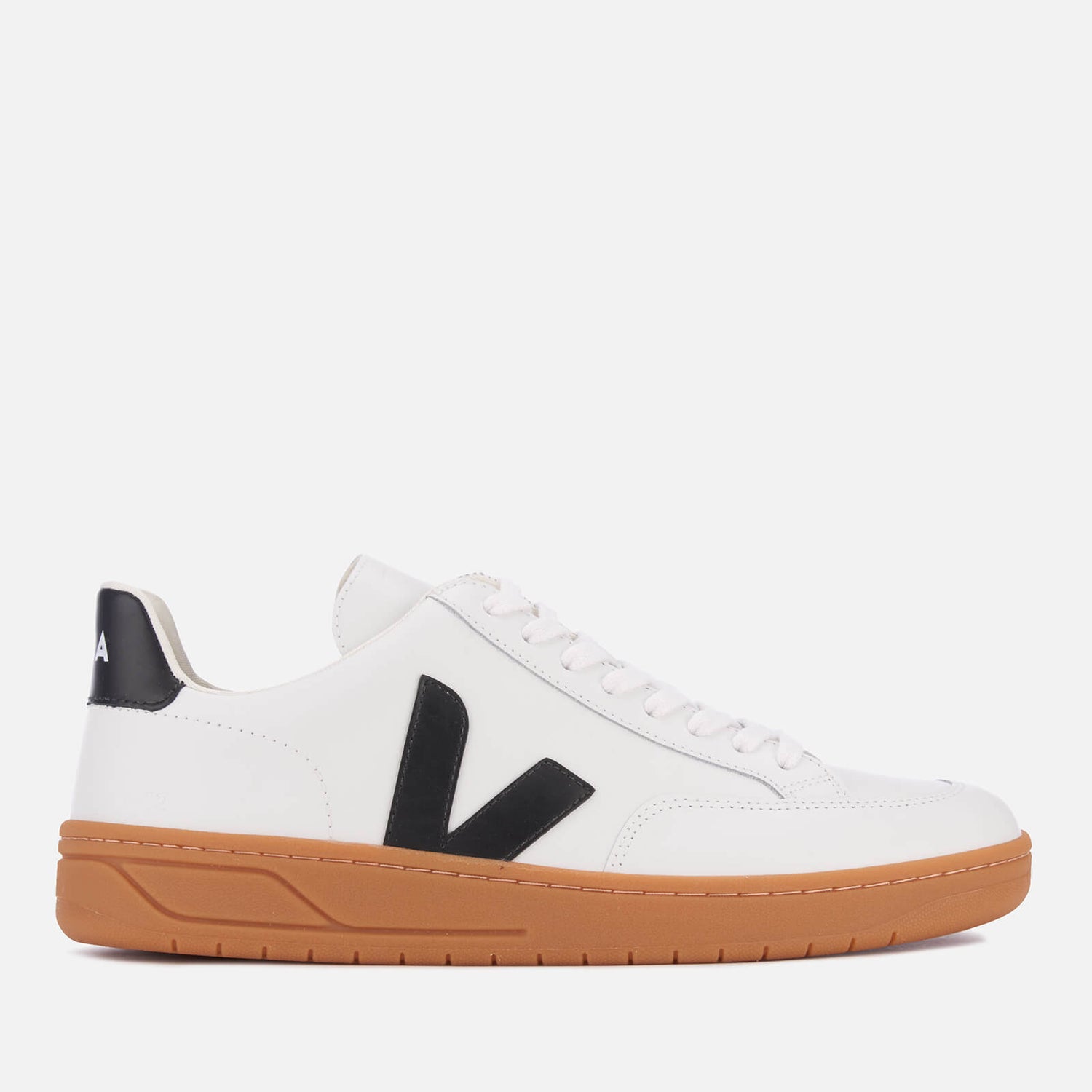 Veja Men's V12 Leather Trainers Extra White/Black/Natural Sole