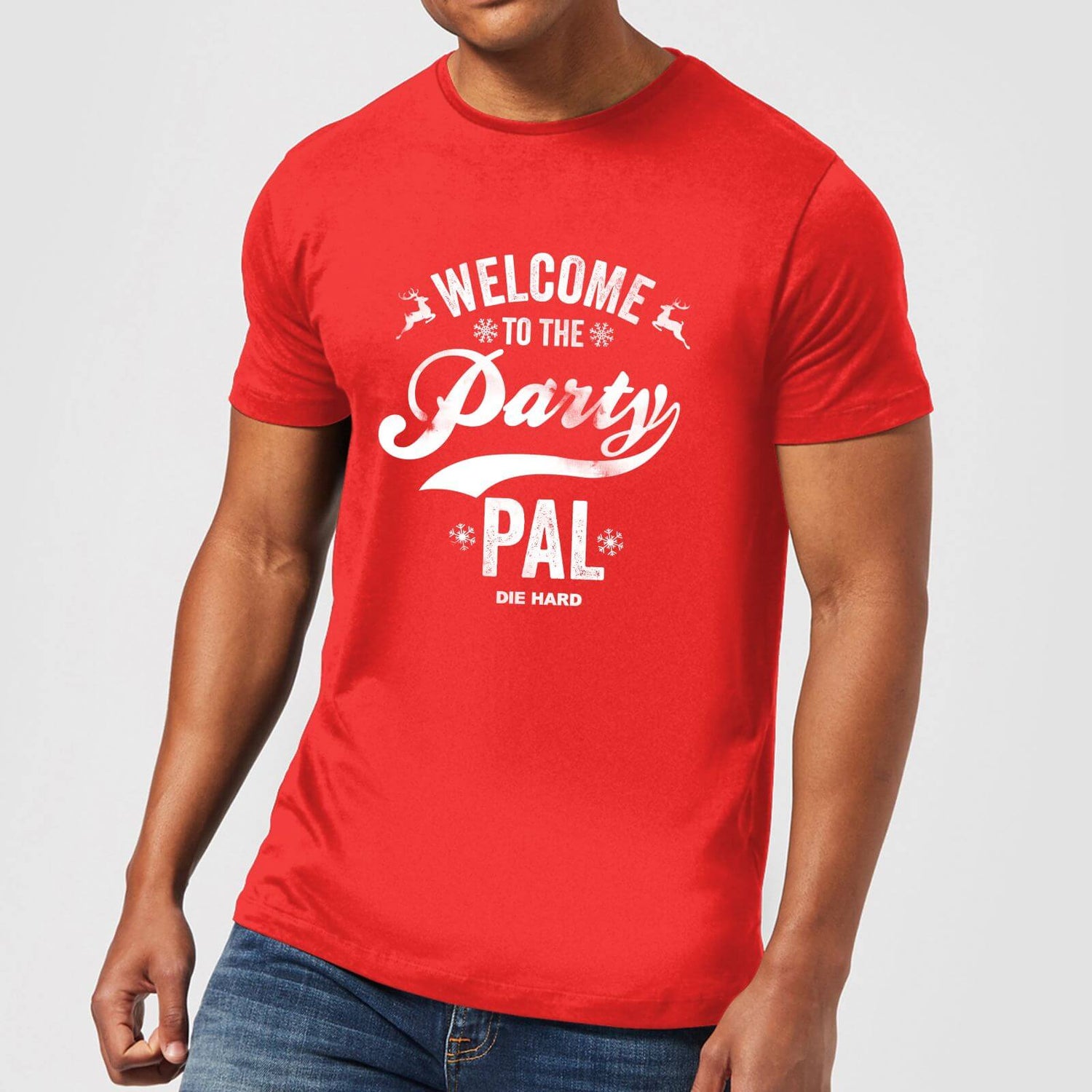 Die Hard Welcome To The Party Pal Men s Christmas T Shirt Red Clothing Zavvi UK
