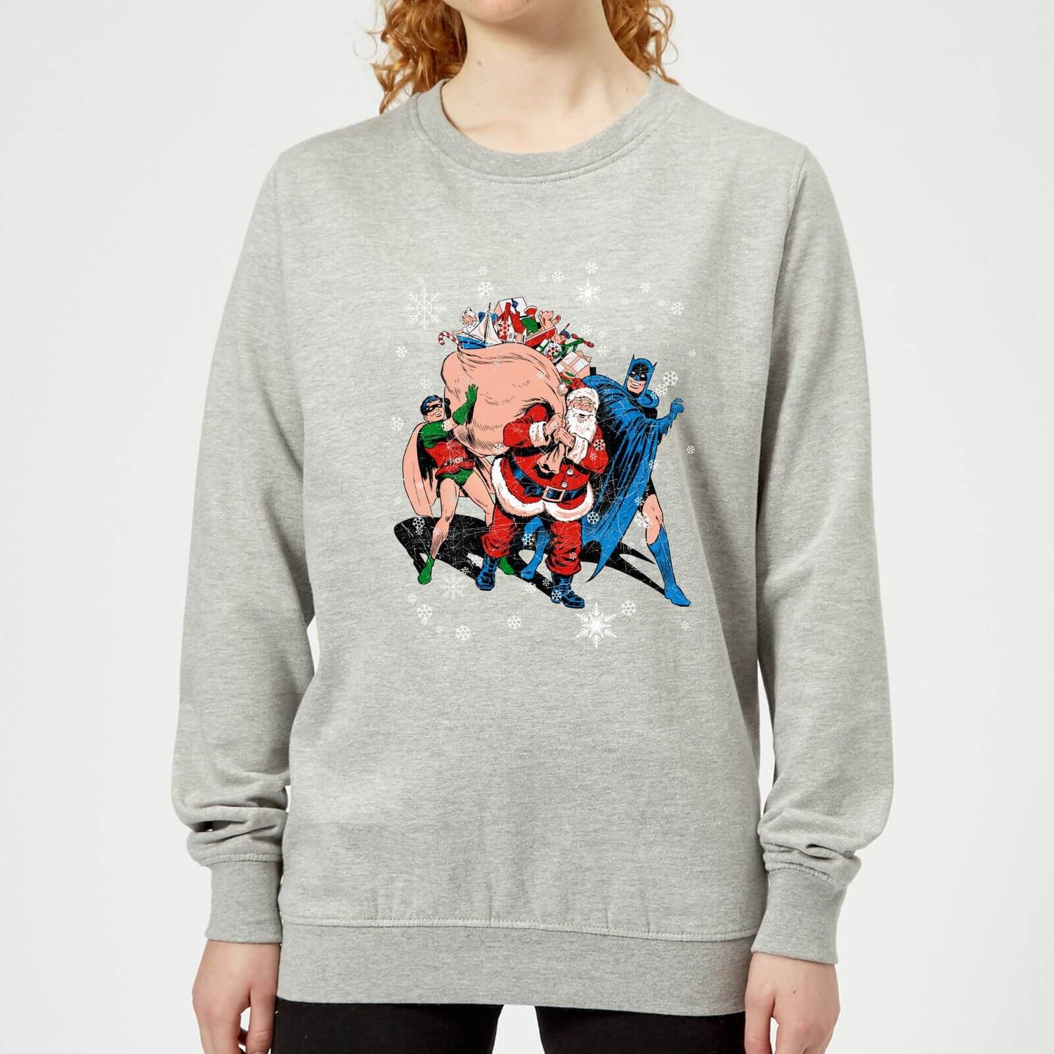 DC Batman Robin Santa Claus Women's Christmas Sweater - Grey Clothing -  Zavvi US, image size:1500x1500