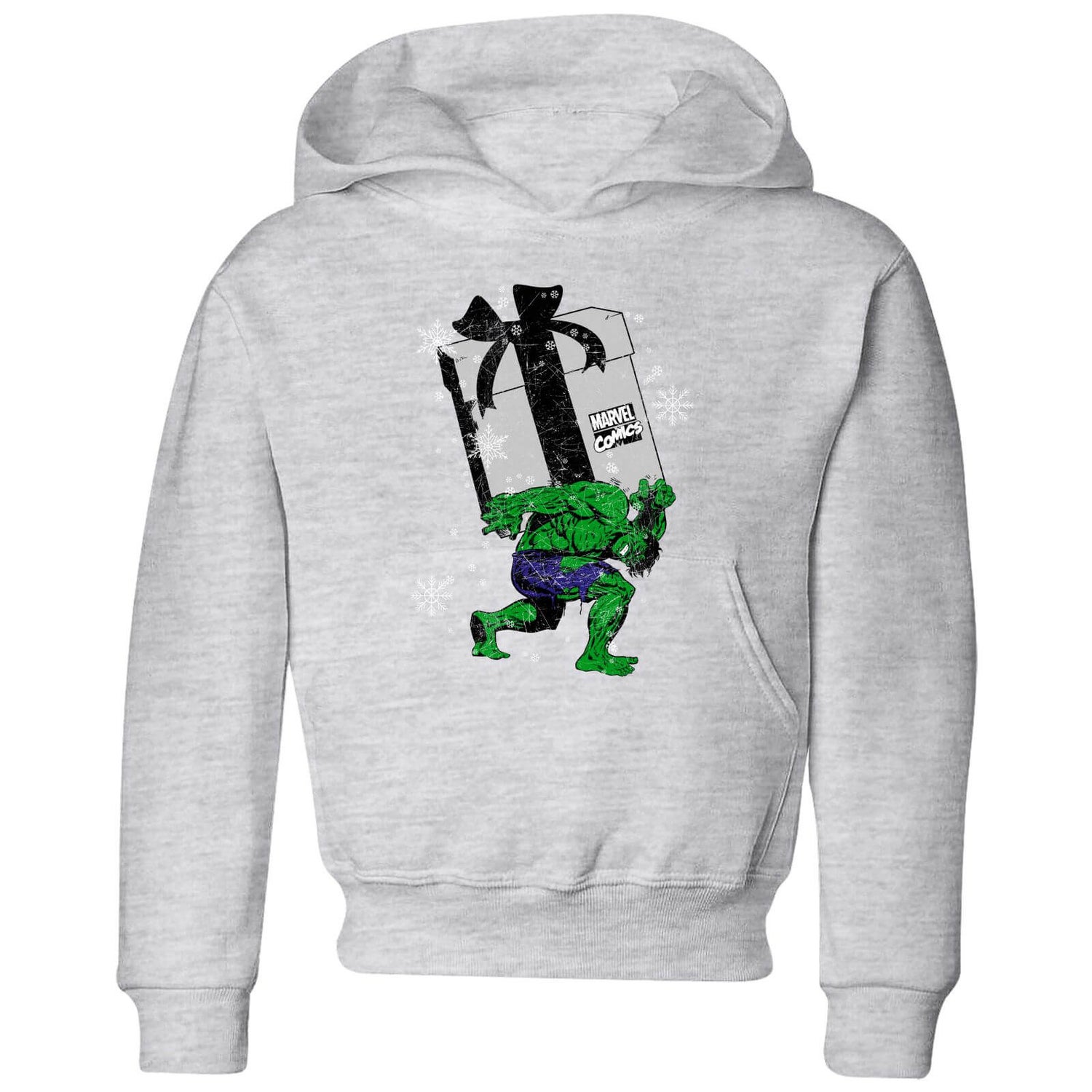 Marvel The Incredible Hulk Christmas Present Kids Christmas Hoodie Grey Clothing Zavvi France