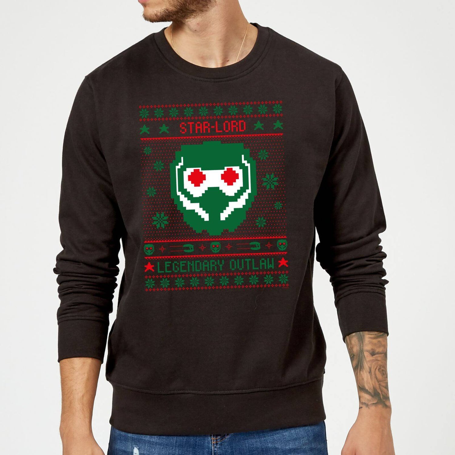 Guardians Of The Galaxy Star Lord Pattern Christmas Jumper Black
