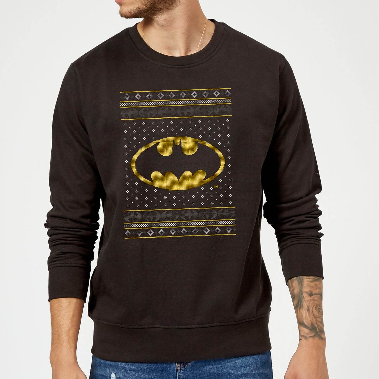 DC Comics Batman Knit Christmas Sweater in Black IWOOT UK