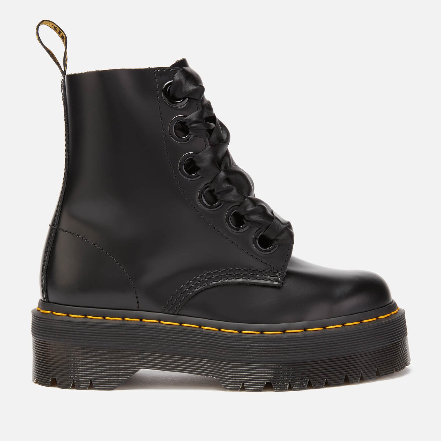Dr. Martens Women's Molly Buttero Leather 6-Eye Boots - Black | FREE UK ...