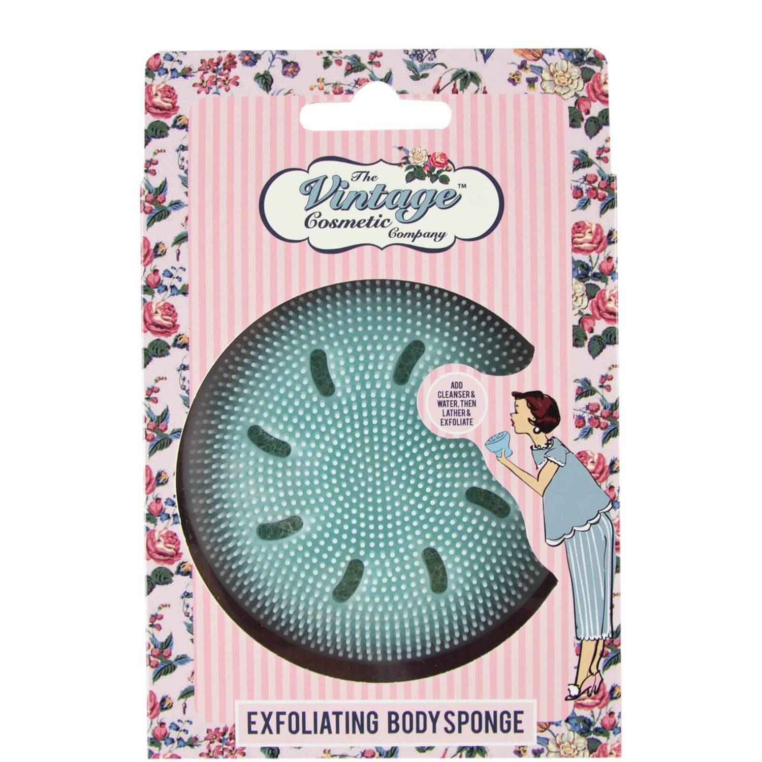 The Vintage Cosmetic Company Exfoliating Body Sponge Blue LOOKFANTASTIC