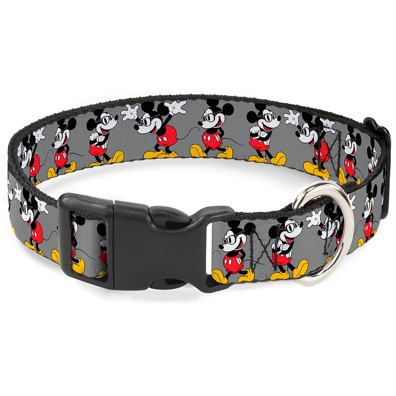 Buckle-Down Mickey Mouse Glasses Plastic Clip Dog Collar (Various