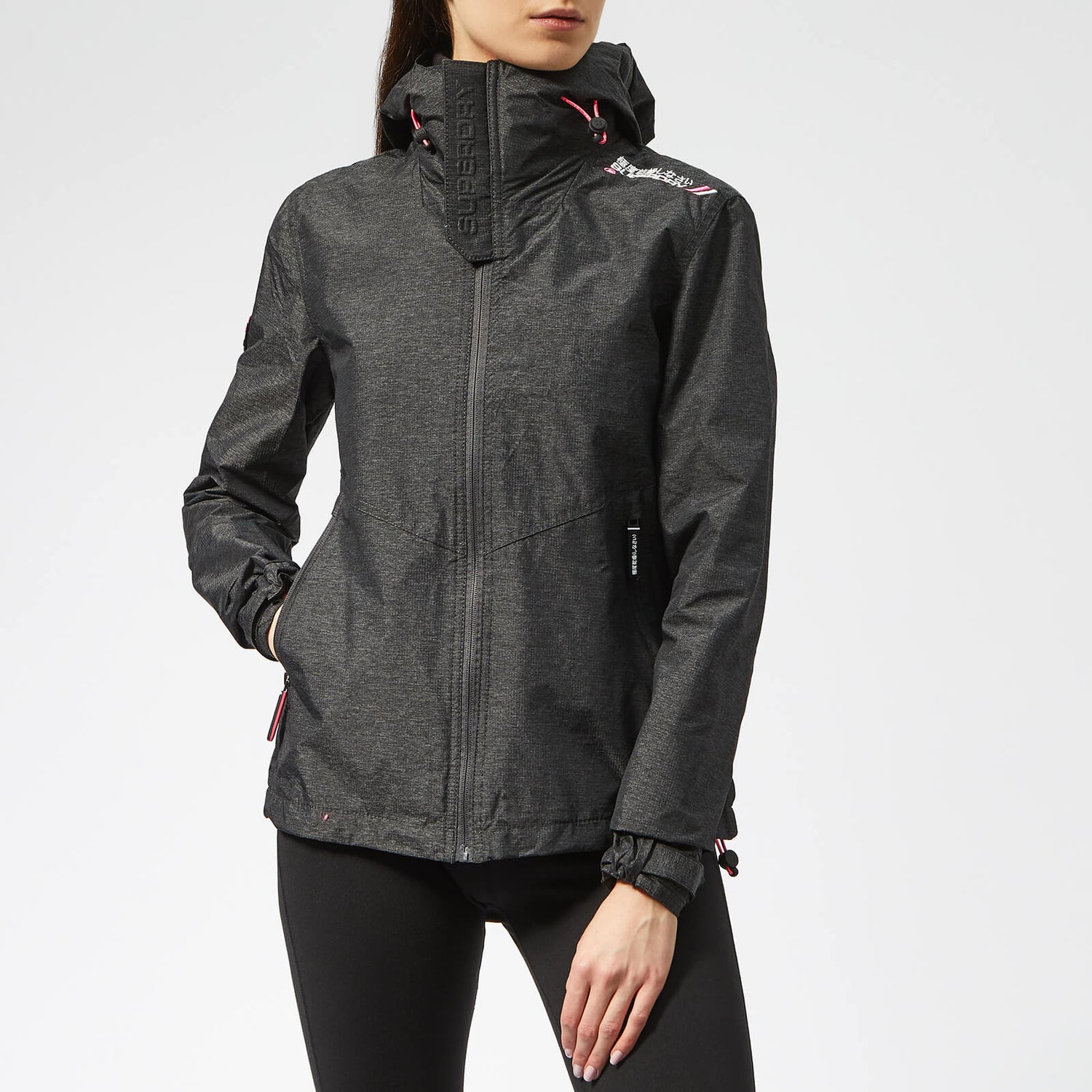 Superdry Women s Technical Hooded Cliff Hiker Jacket Charcoal Grit Bright Pink TheHut