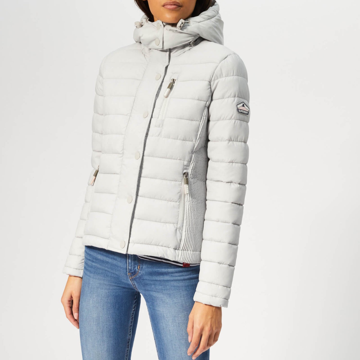 Superdry Women s Fuji Slim Double Zip Jacket Ice Grey Marl TheHut